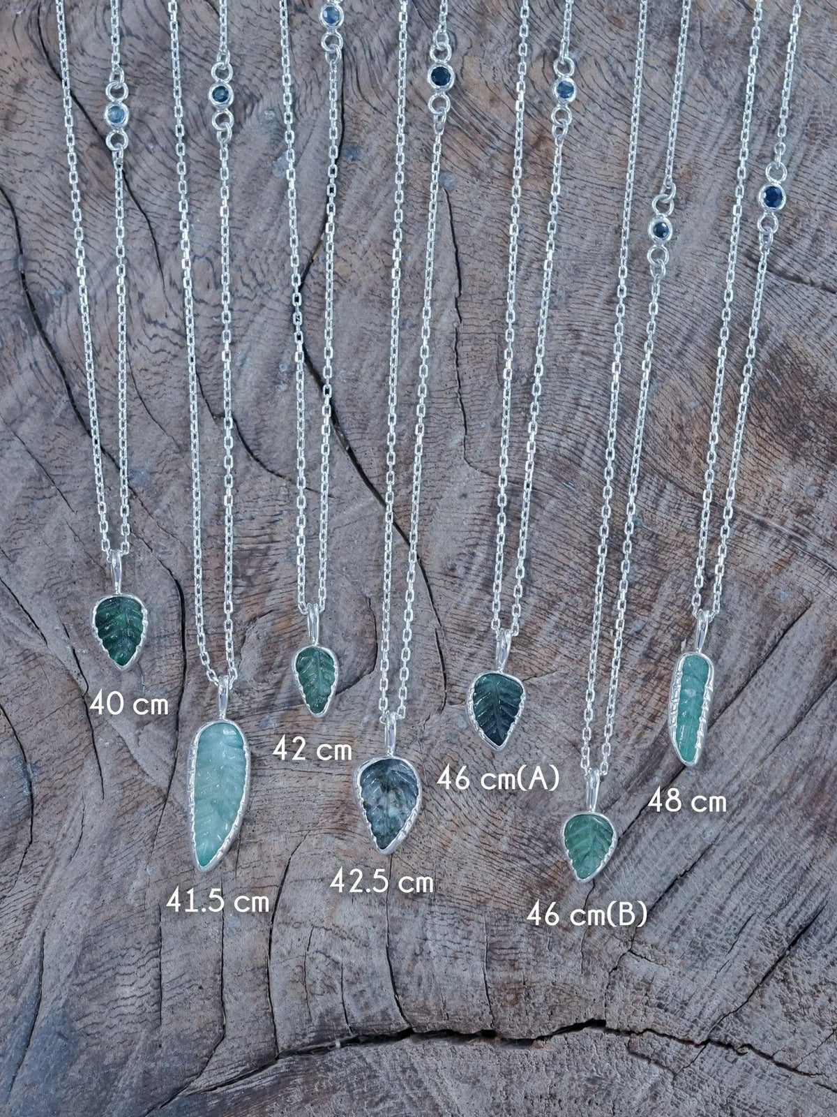 Emerald Leaf and Sapphire Necklace - Gardens of the Sun | Ethical Jewelry