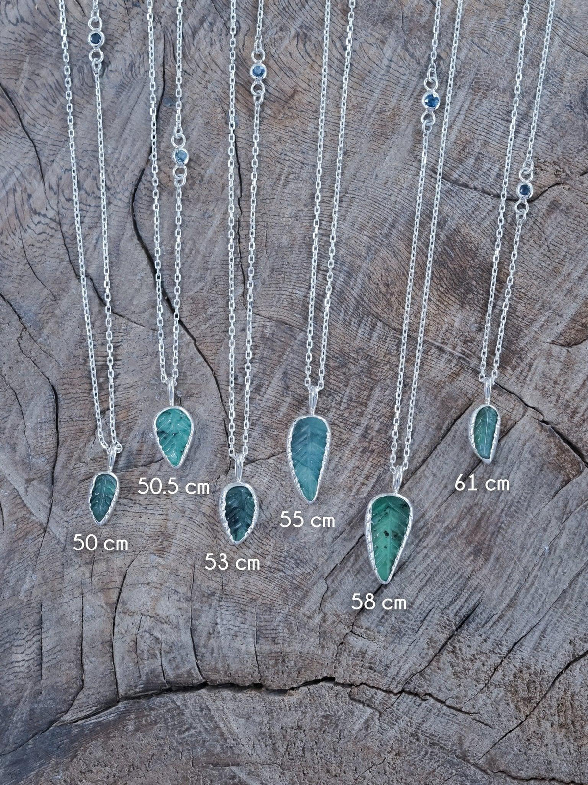 Emerald Leaf and Sapphire Necklace - Gardens of the Sun | Ethical Jewelry