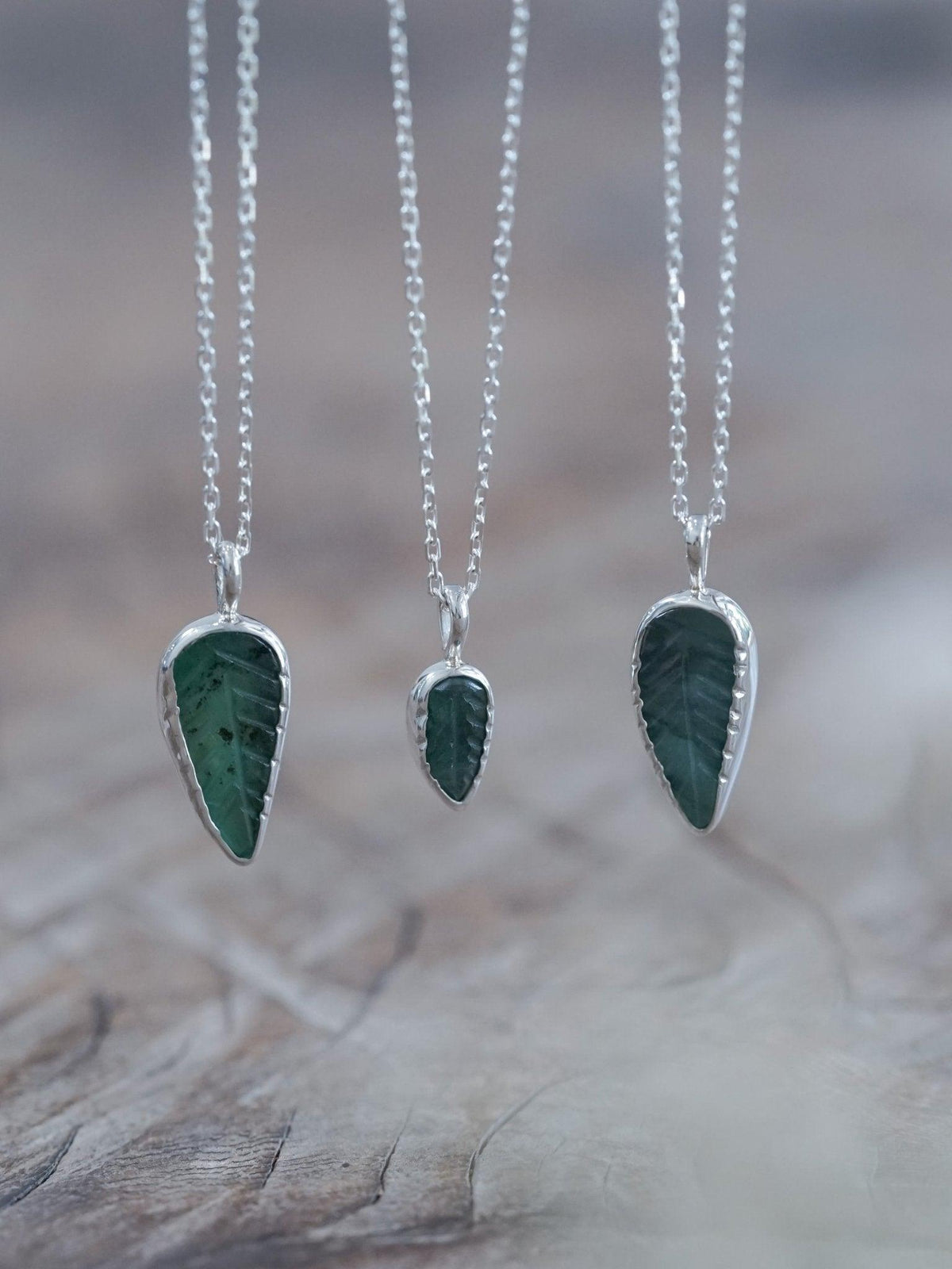 Emerald Leaf and Sapphire Necklace - Gardens of the Sun | Ethical Jewelry