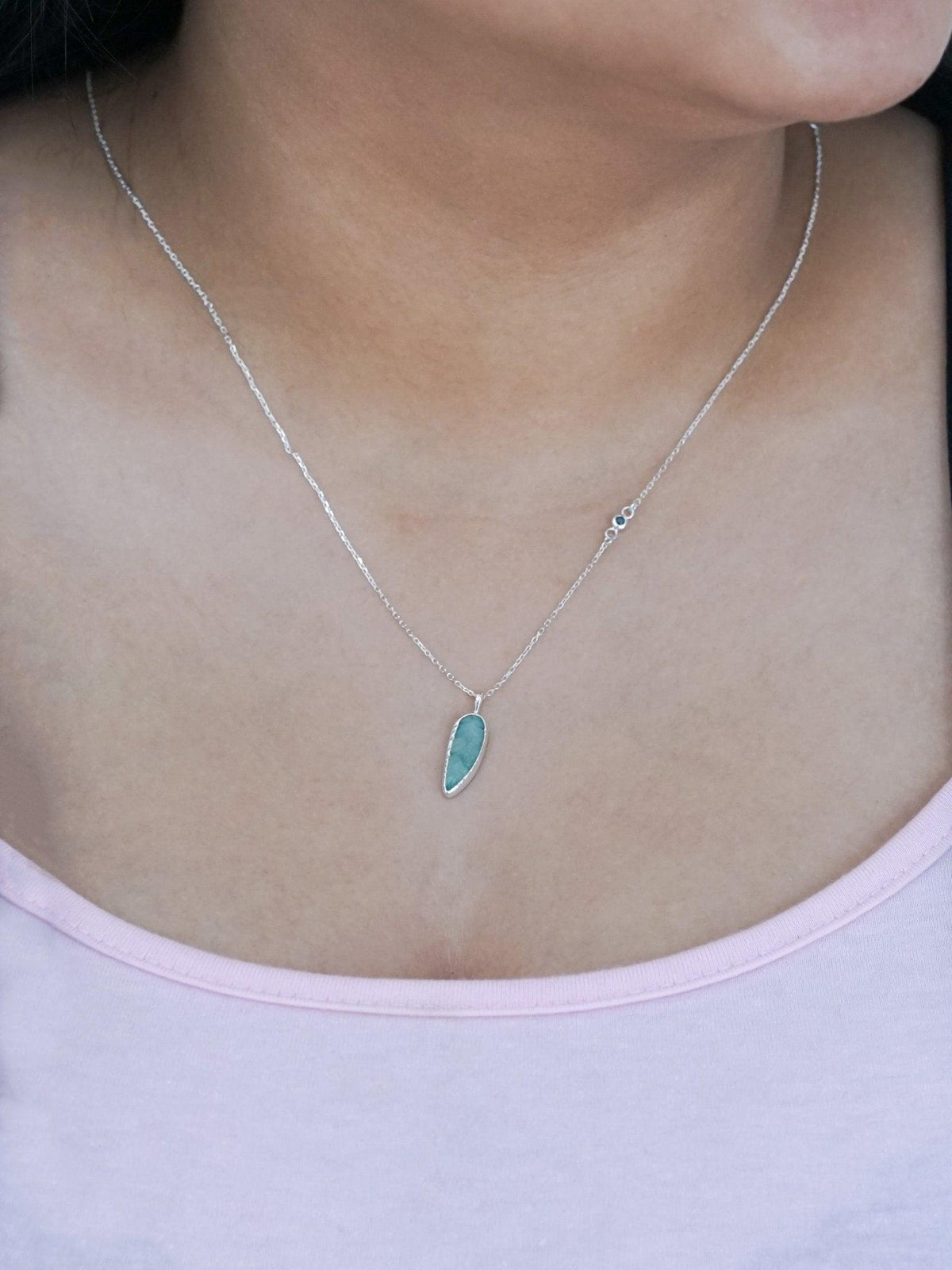 Emerald Leaf and Sapphire Necklace - Gardens of the Sun | Ethical Jewelry