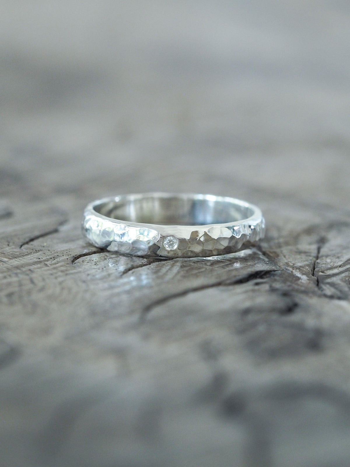 Faceted Wedding Ring in Silver - Gardens of the Sun | Ethical Jewelry