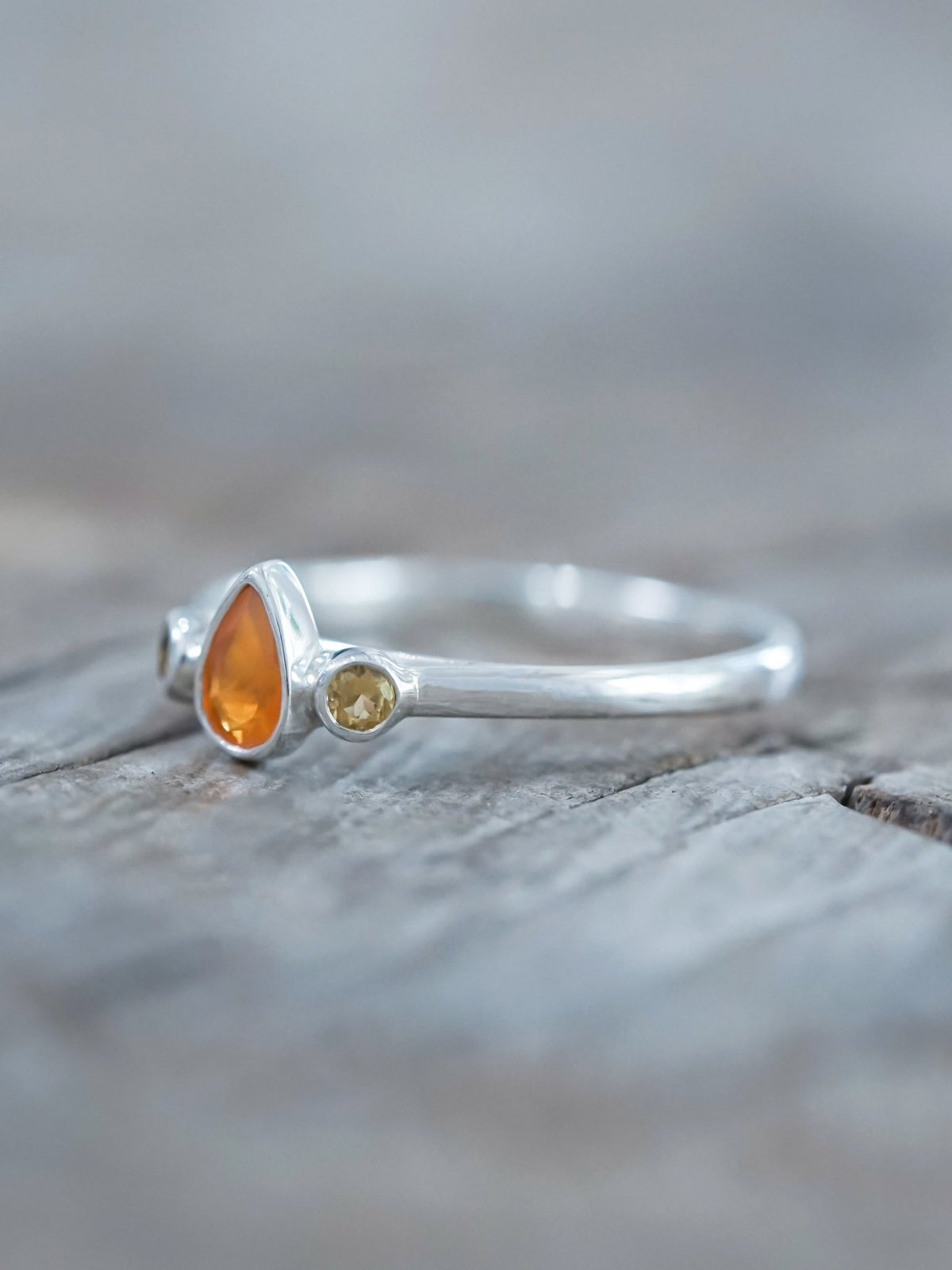 Fire Opal and Citrine Ring - Gardens of the Sun | Ethical Jewelry