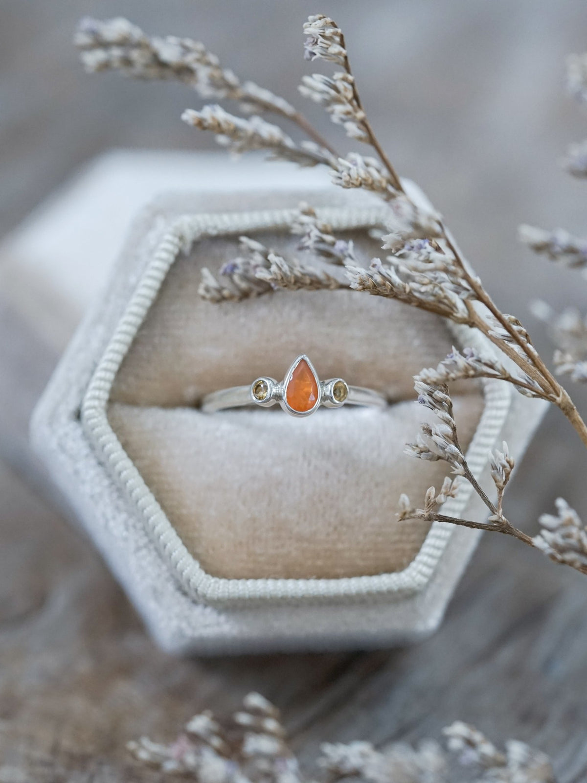 Fire Opal and Citrine Ring - Gardens of the Sun | Ethical Jewelry