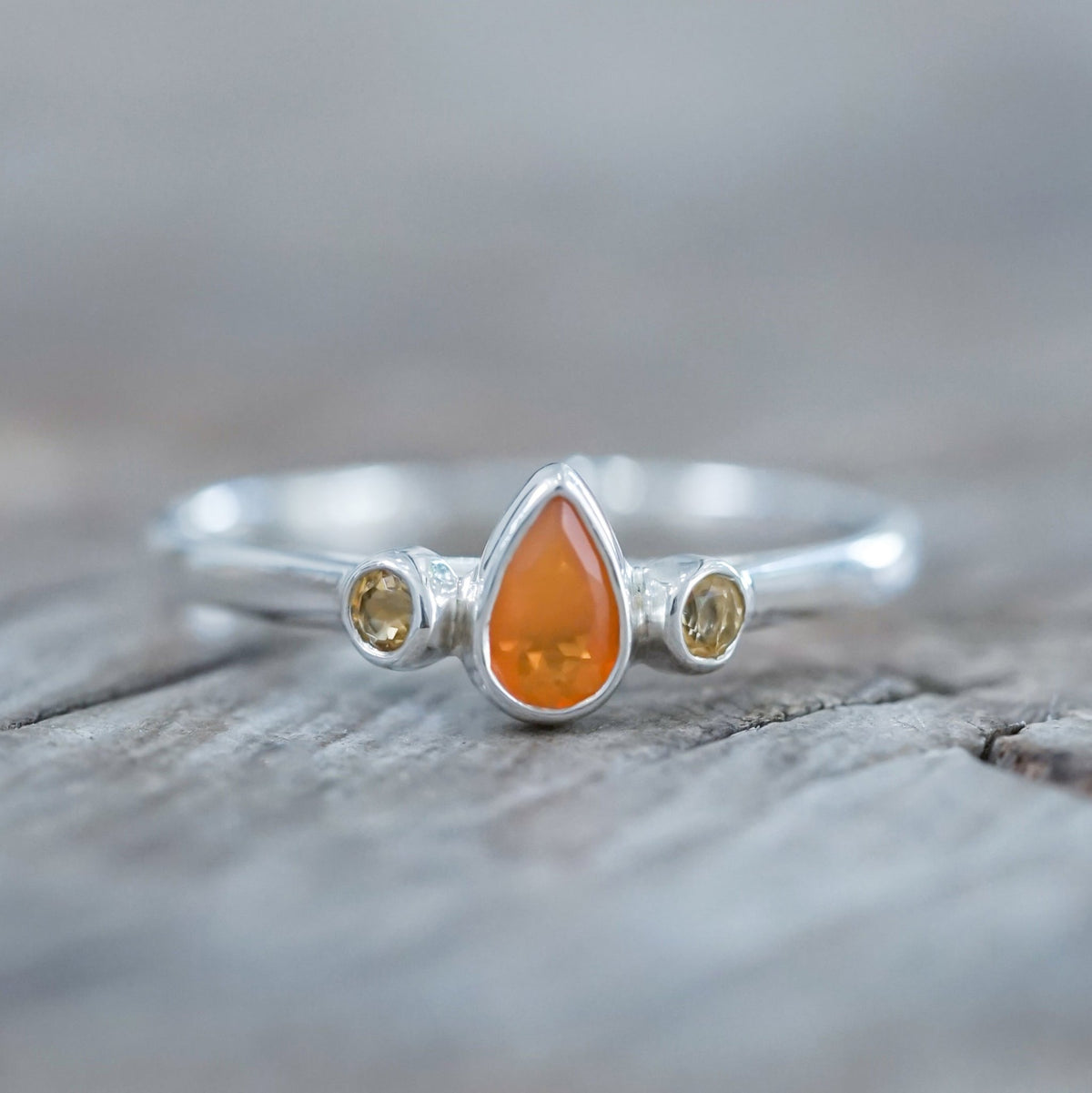 Fire Opal and Citrine Ring - Gardens of the Sun | Ethical Jewelry