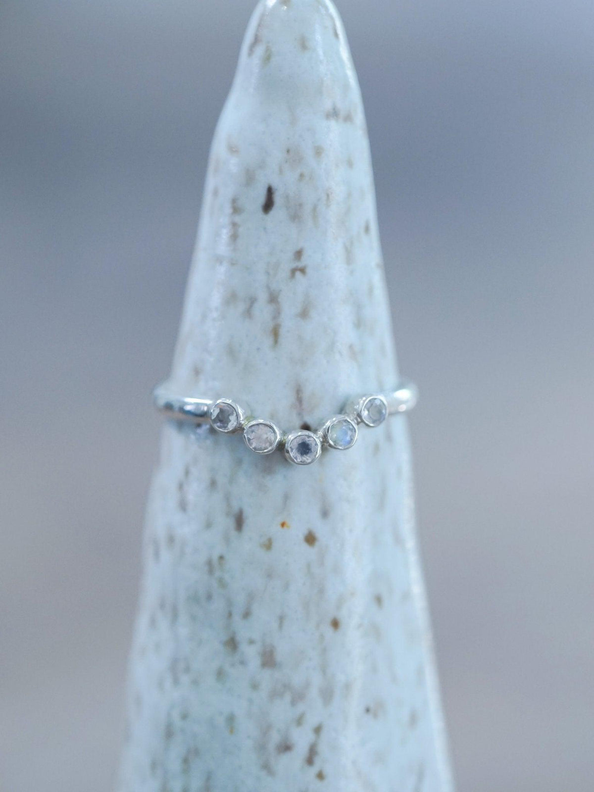 Five Rainbow Moonstone Nesting Ring - Gardens of the Sun | Ethical Jewelry