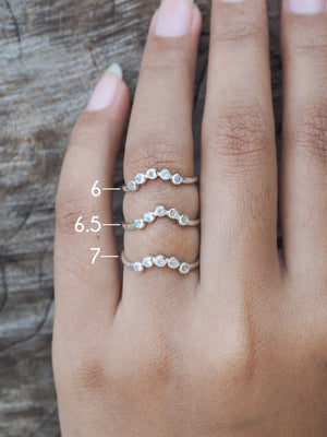 Five Rainbow Moonstone Nesting Ring - Gardens of the Sun | Ethical Jewelry