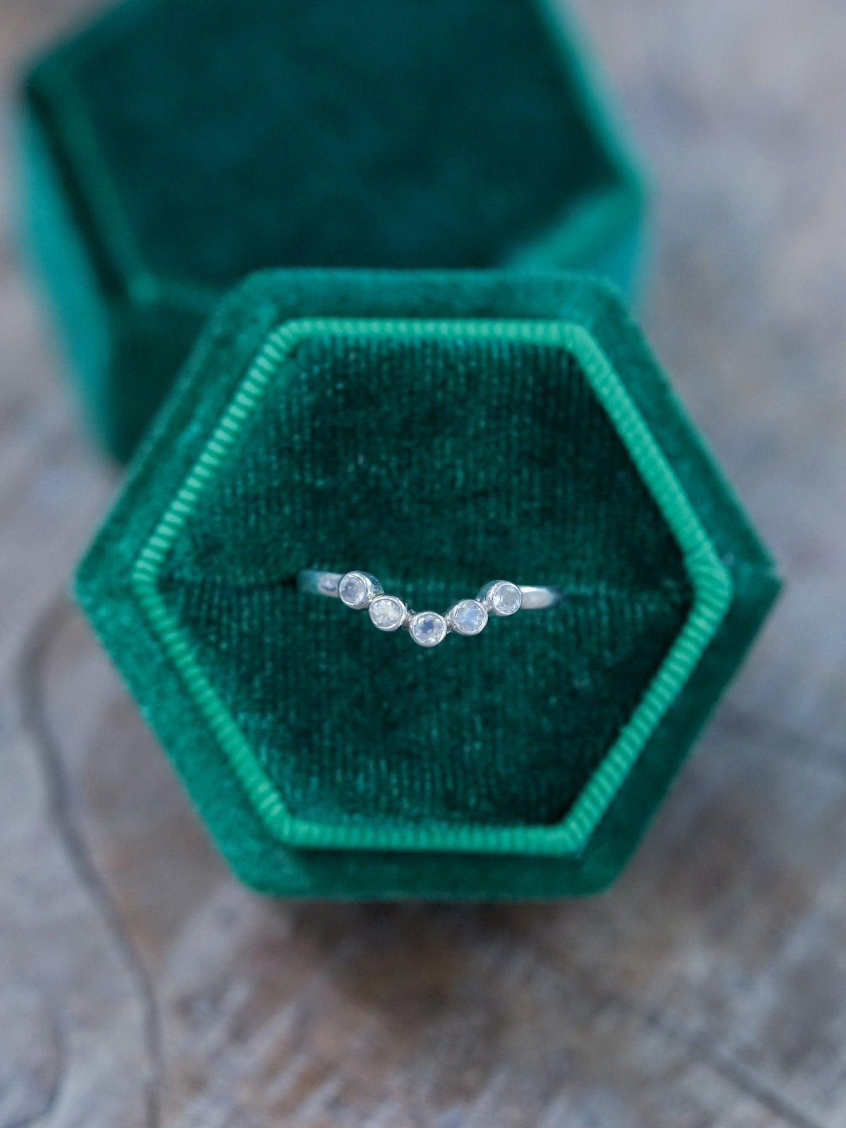 Five Rainbow Moonstone Nesting Ring - Gardens of the Sun | Ethical Jewelry