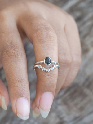 Five Rainbow Moonstone Nesting Ring - Gardens of the Sun | Ethical Jewelry