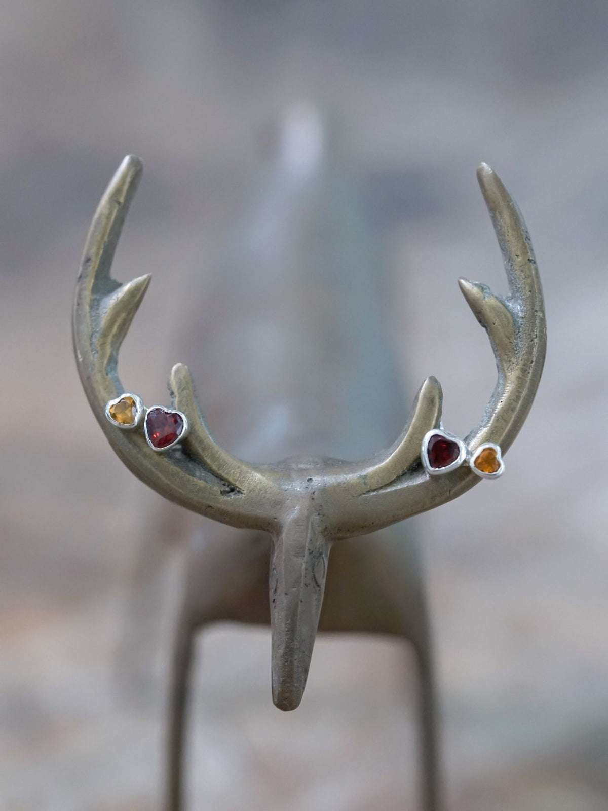 Garnet and Citrine Heart Earrings - Gardens of the Sun | Ethical Jewelry