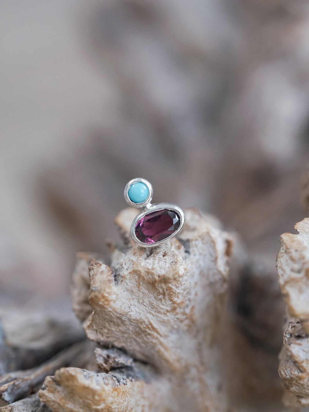 Garnet and Nevada Turquoise Earrings - Gardens of the Sun | Ethical Jewelry