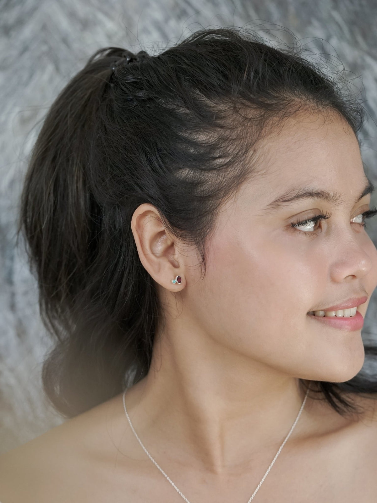 Garnet and Nevada Turquoise Earrings - Gardens of the Sun | Ethical Jewelry