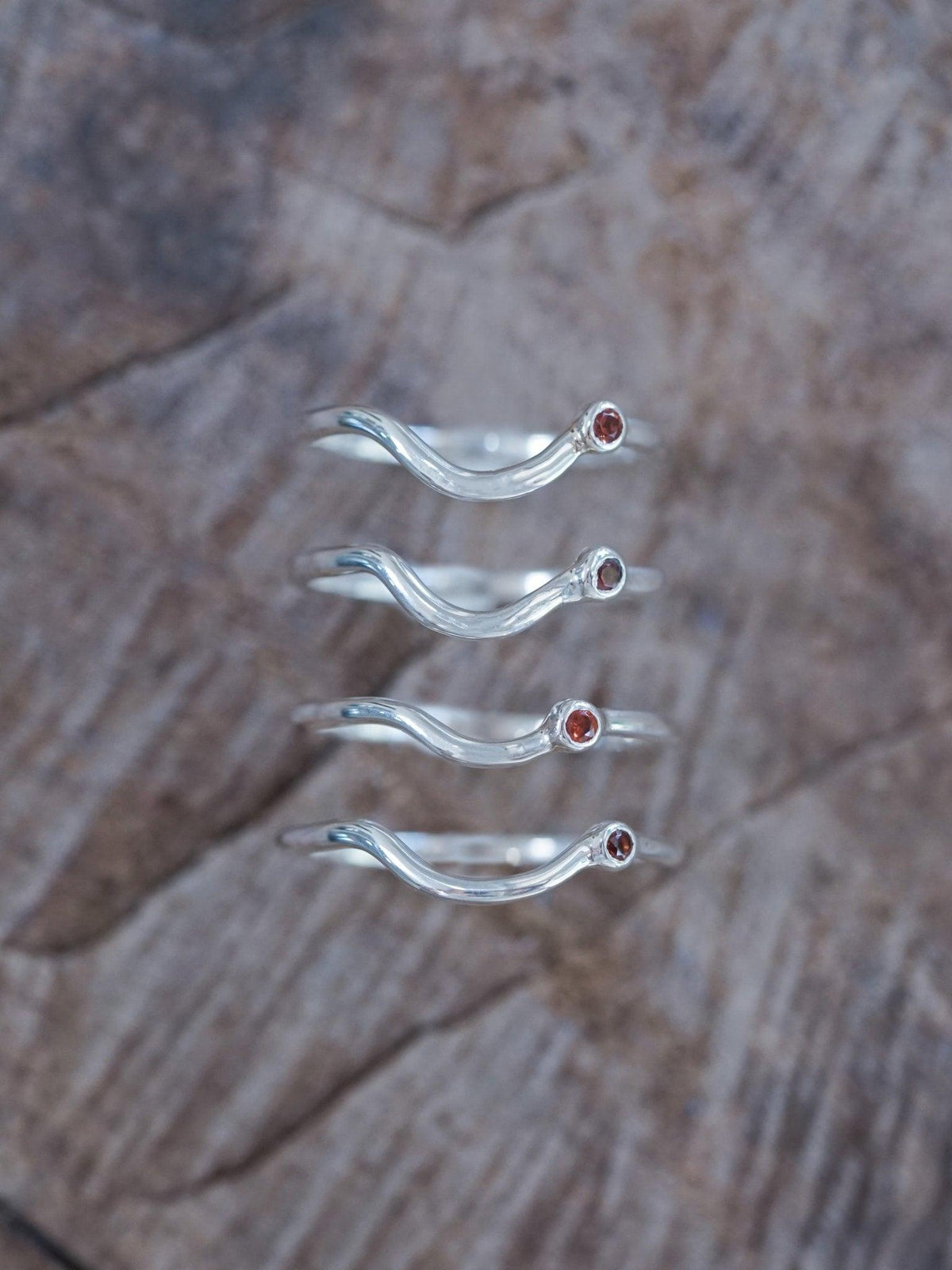 Garnet Satellite Nesting Band - Gardens of the Sun | Ethical Jewelry