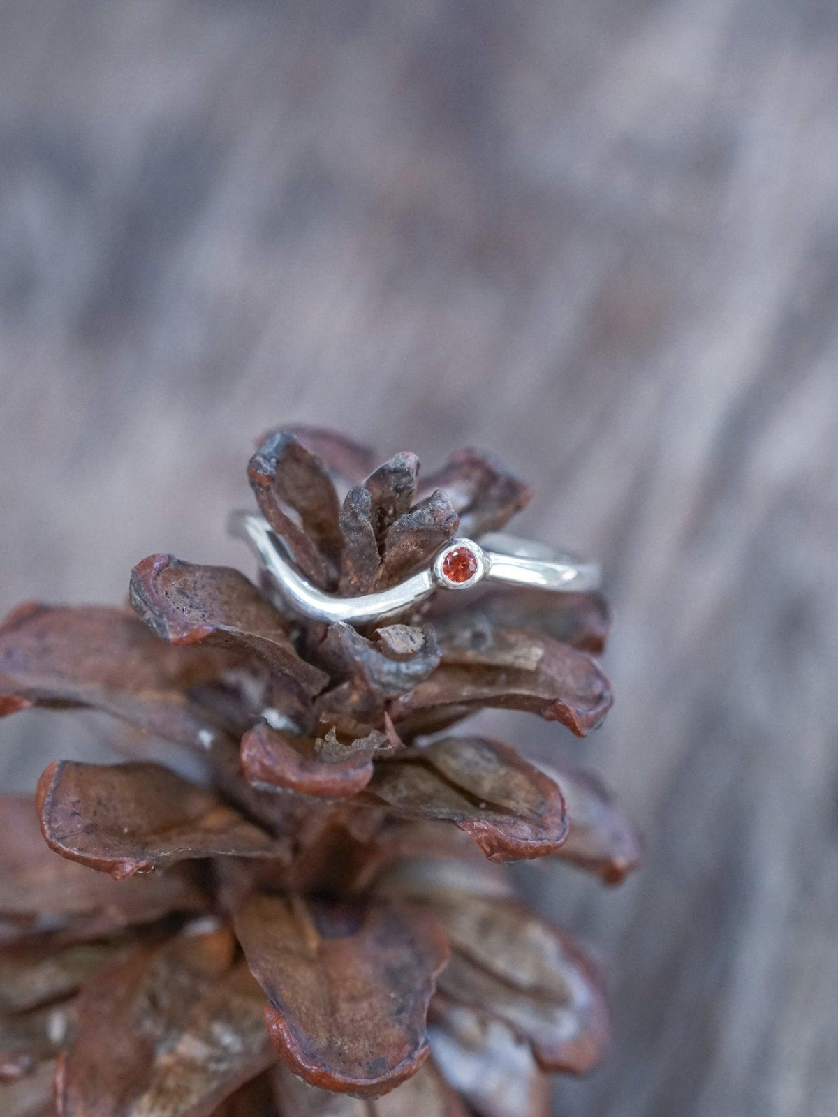 Garnet Satellite Nesting Band - Gardens of the Sun | Ethical Jewelry