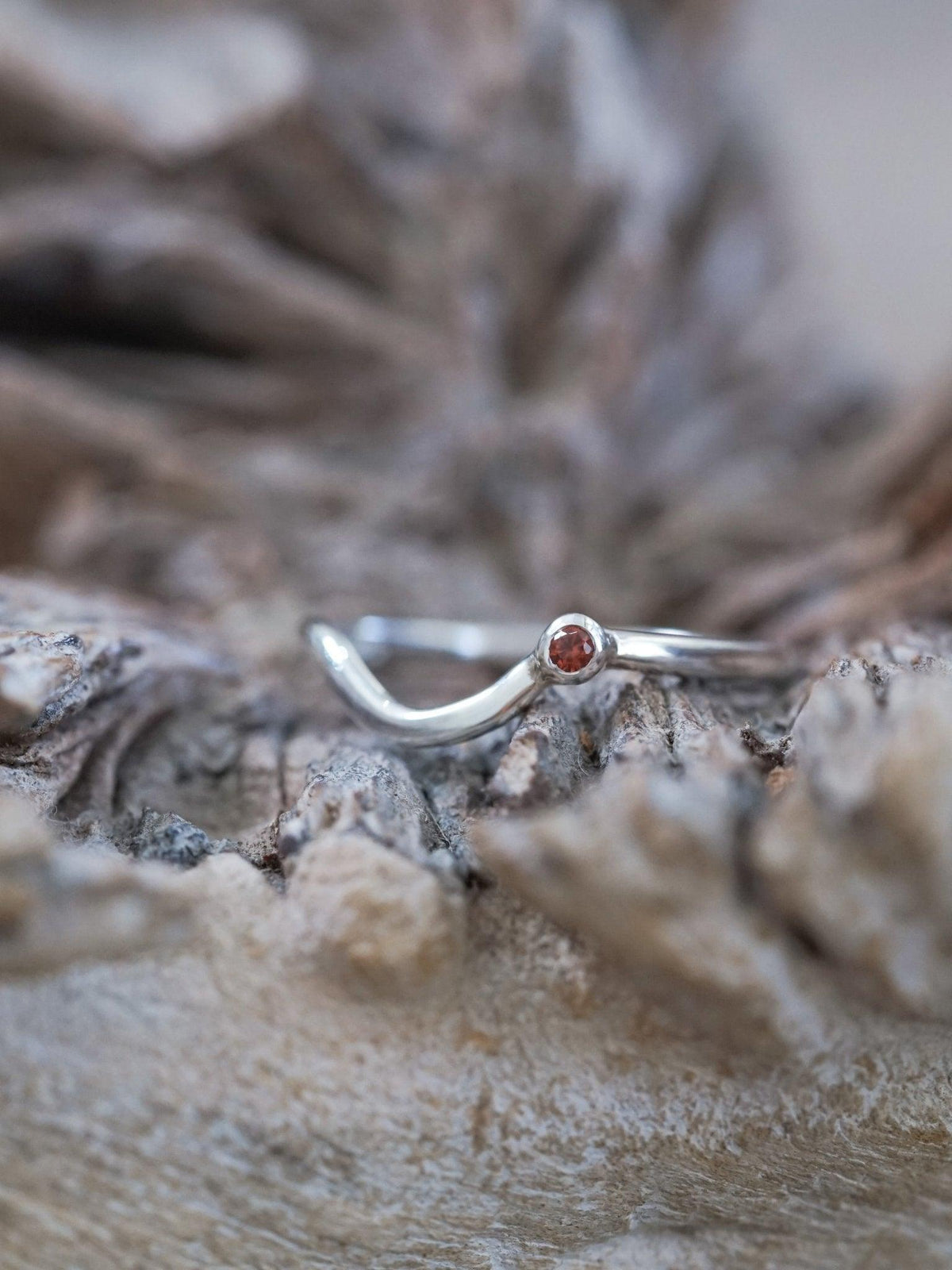 Garnet Satellite Nesting Band - Gardens of the Sun | Ethical Jewelry