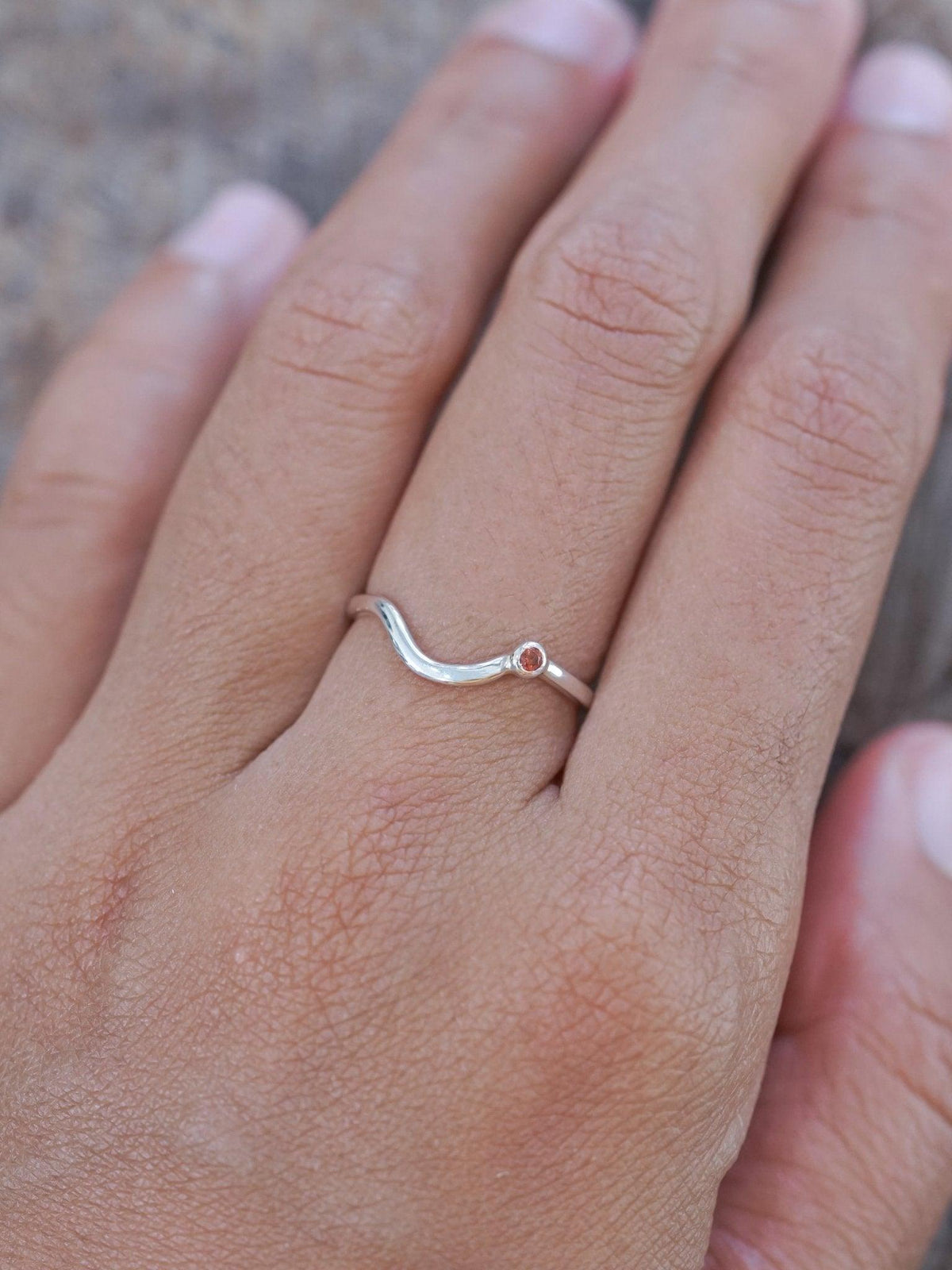 Garnet Satellite Nesting Band - Gardens of the Sun | Ethical Jewelry