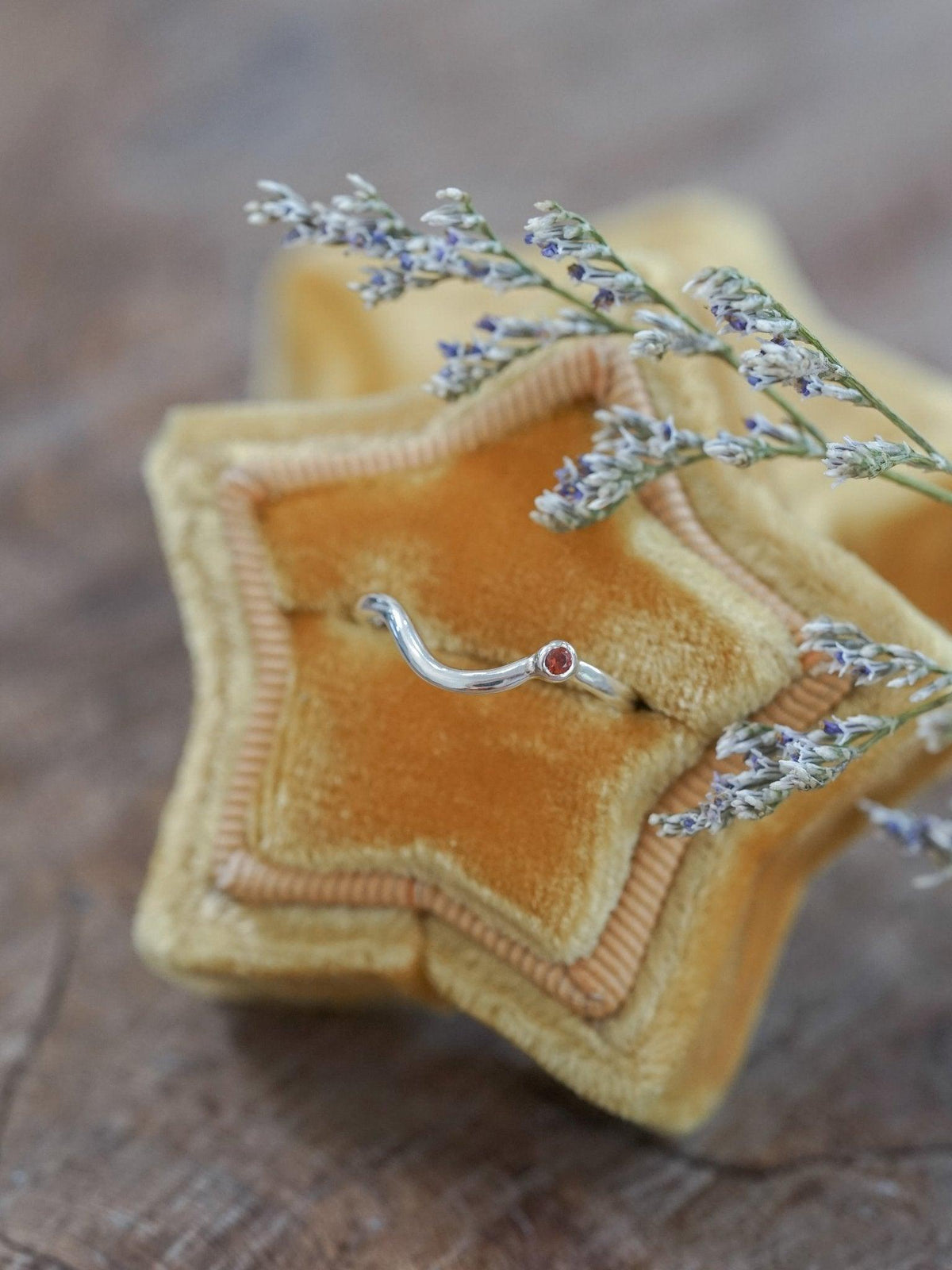 Garnet Satellite Nesting Band - Gardens of the Sun | Ethical Jewelry