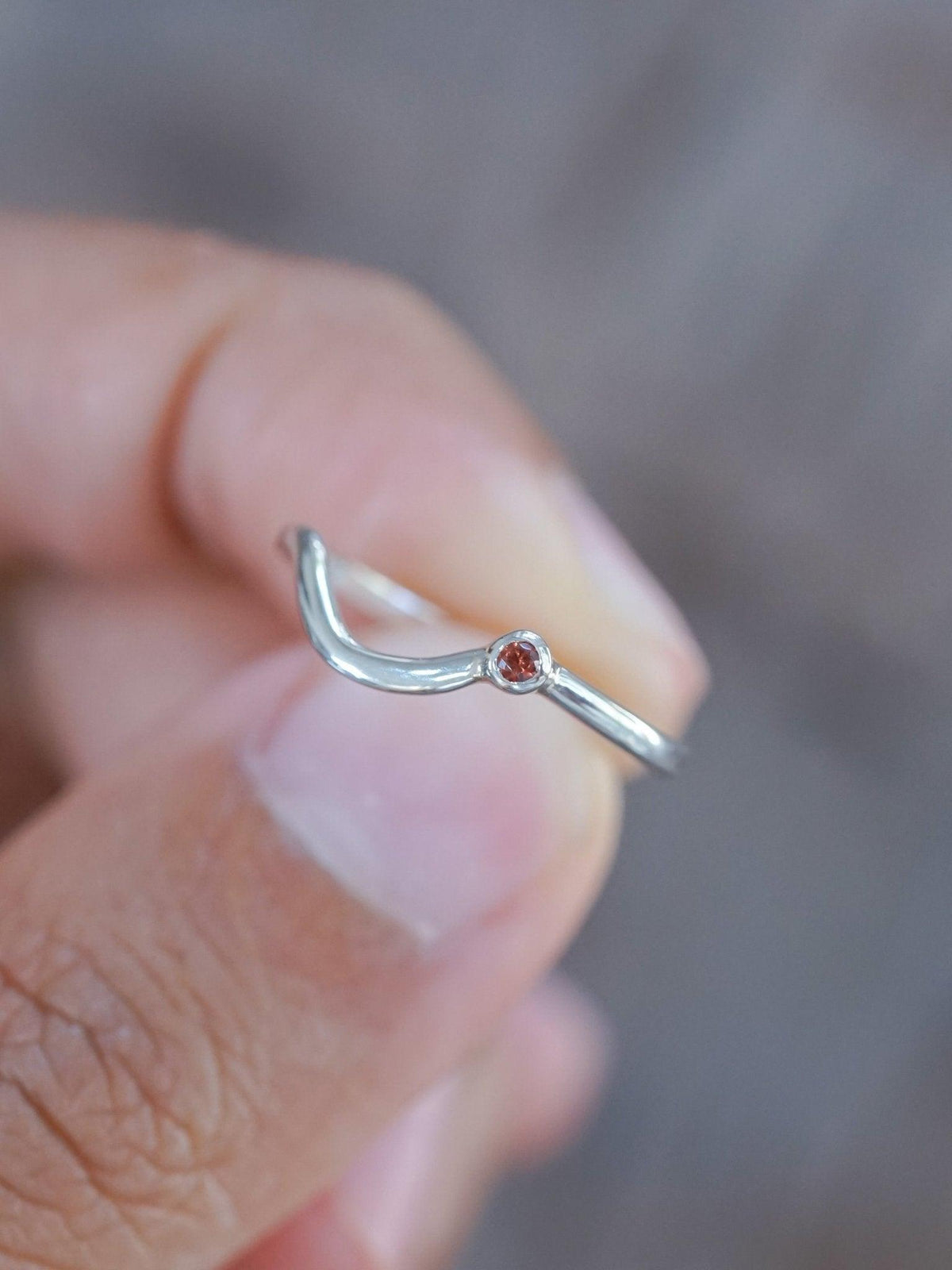 Garnet Satellite Nesting Band - Gardens of the Sun | Ethical Jewelry