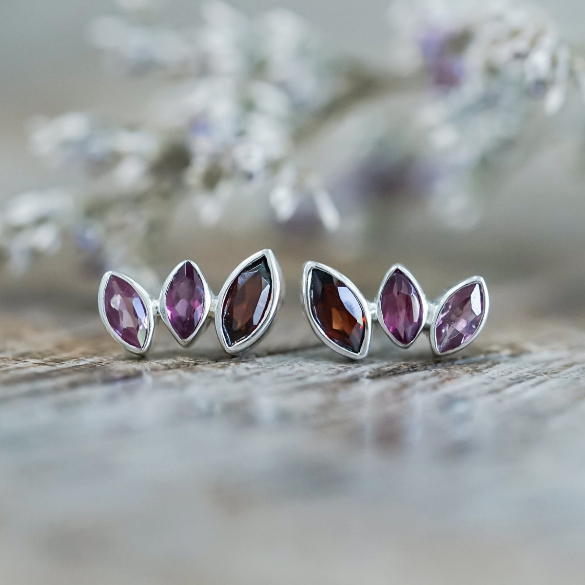 Garnet Wing Earrings - Gardens of the Sun | Ethical Jewelry