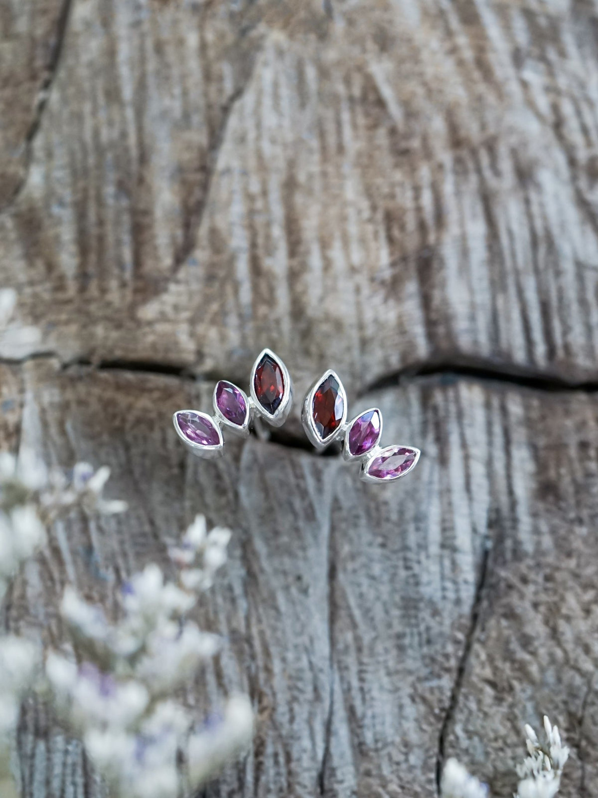 Garnet Wing Earrings - Gardens of the Sun | Ethical Jewelry