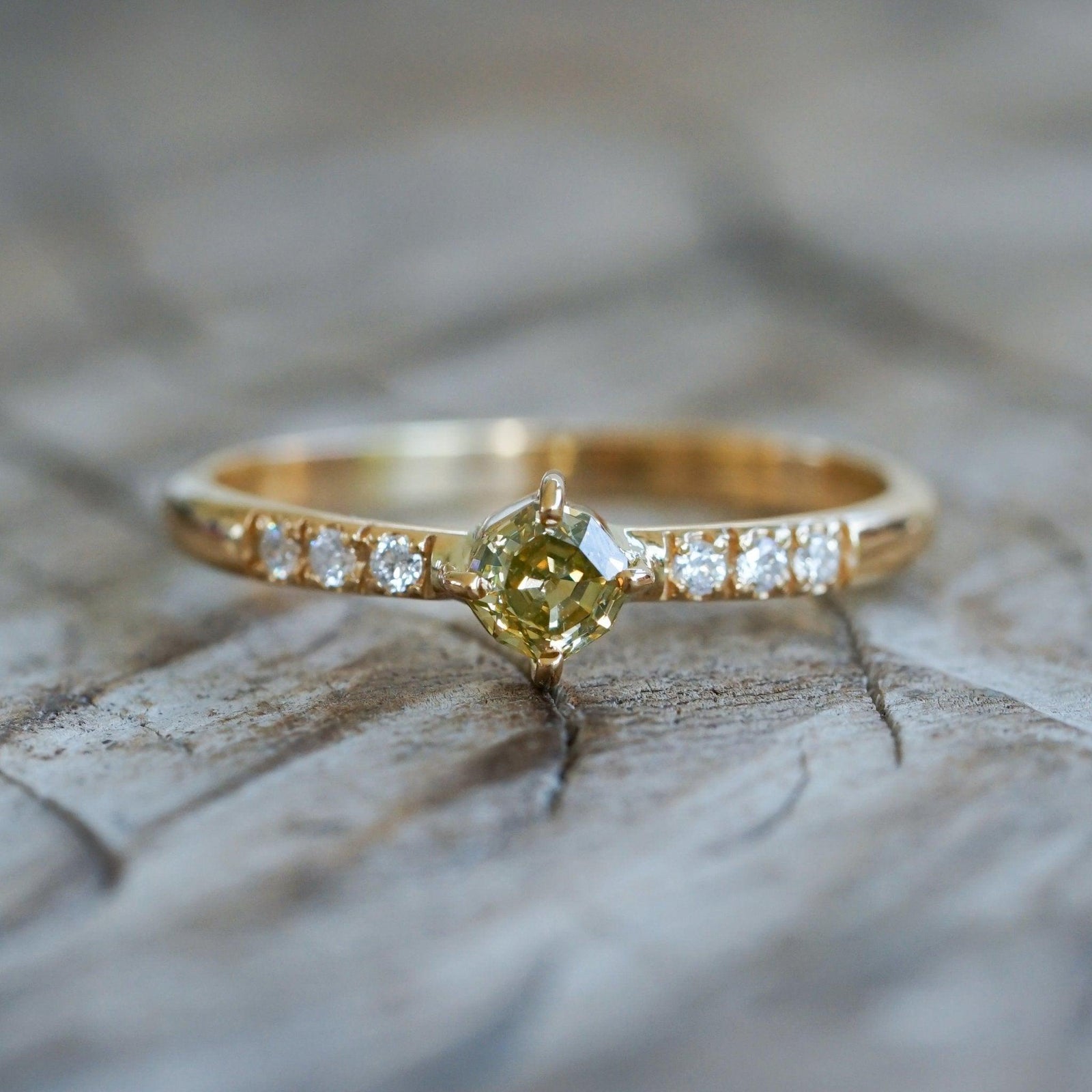 Geo Borneo Diamond Ring in Eco Gold - Gardens of the Sun | Ethical Jewelry