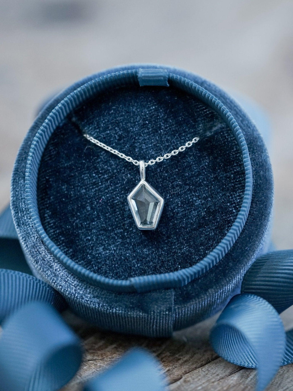 Geometric Aquamarine Necklace - Gardens of the Sun | Ethical Jewelry