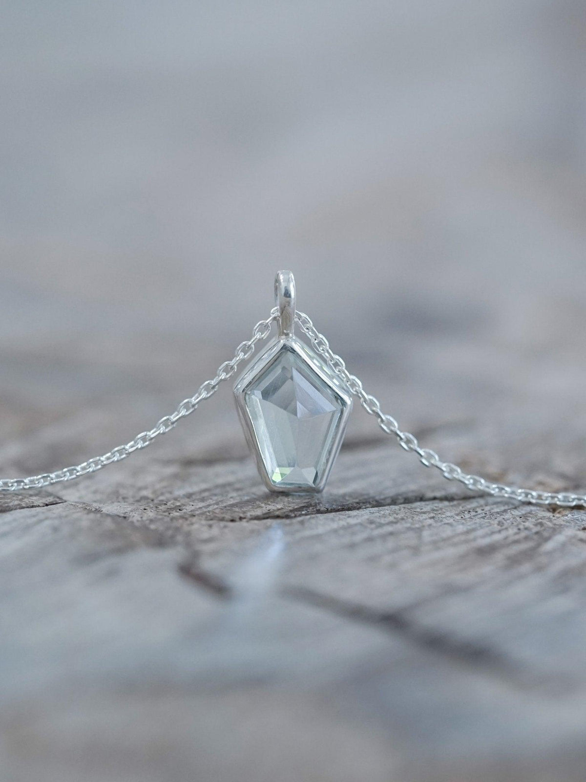 Geometric Aquamarine Necklace - Gardens of the Sun | Ethical Jewelry