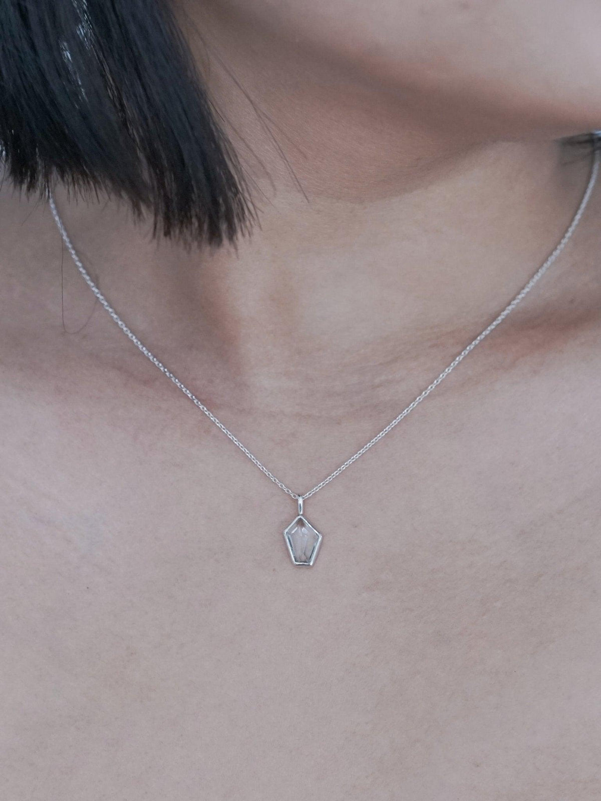 Geometric Aquamarine Necklace - Gardens of the Sun | Ethical Jewelry