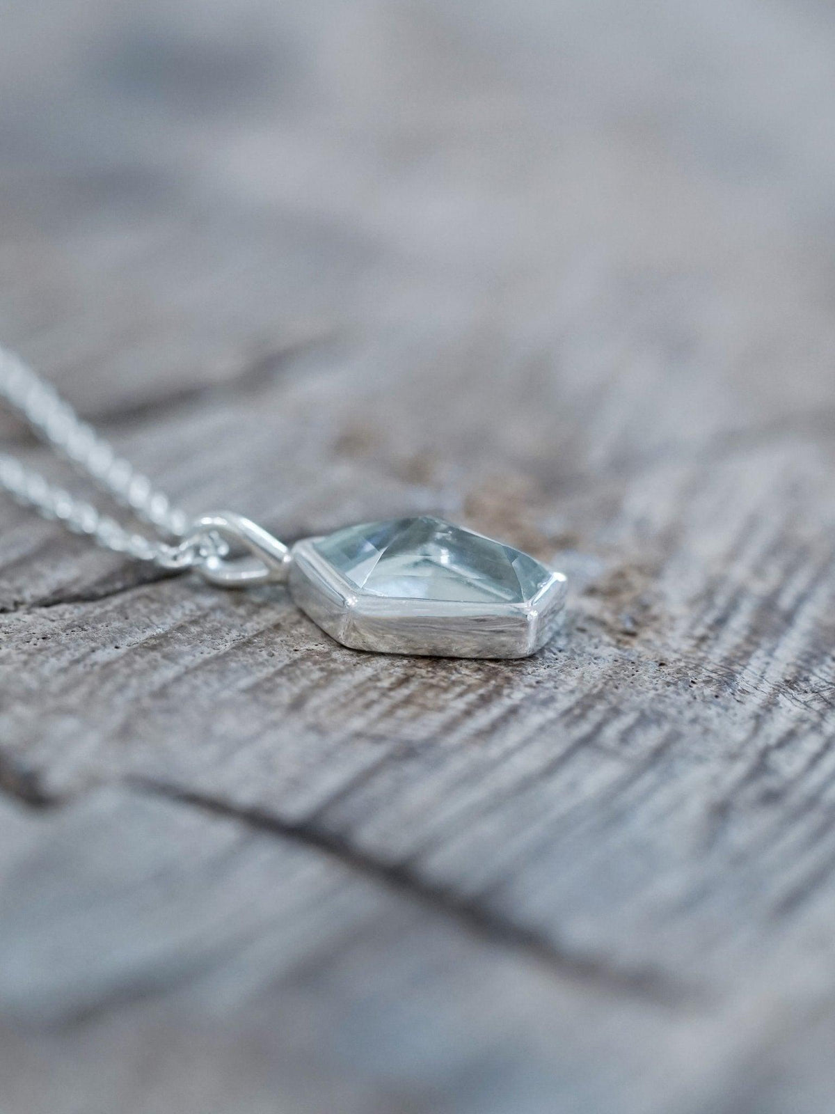 Geometric Aquamarine Necklace - Gardens of the Sun | Ethical Jewelry