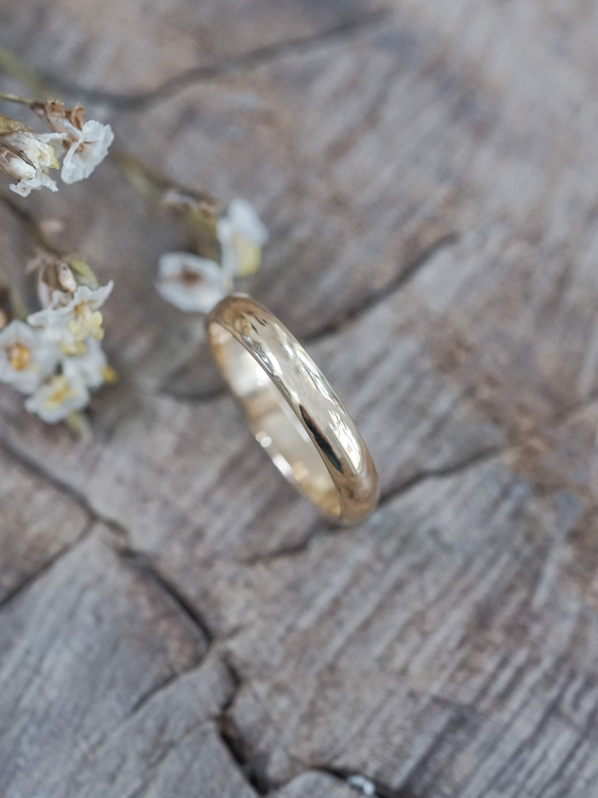 gold wedding band plain and thin - Gardens of the Sun | Ethical Jewelry