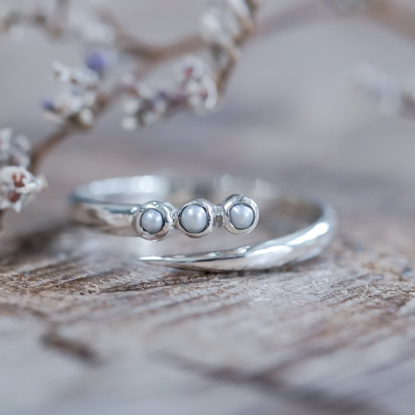 Gray Pearl Comet Ring - Gardens of the Sun | Ethical Jewelry