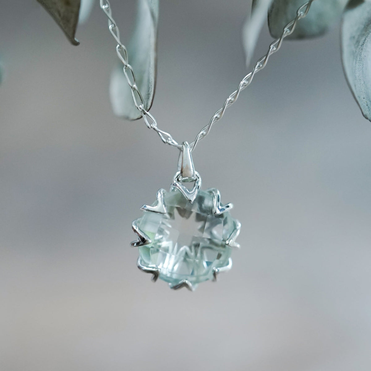 Green Amethyst Flower Necklace - Gardens of the Sun | Ethical Jewelry