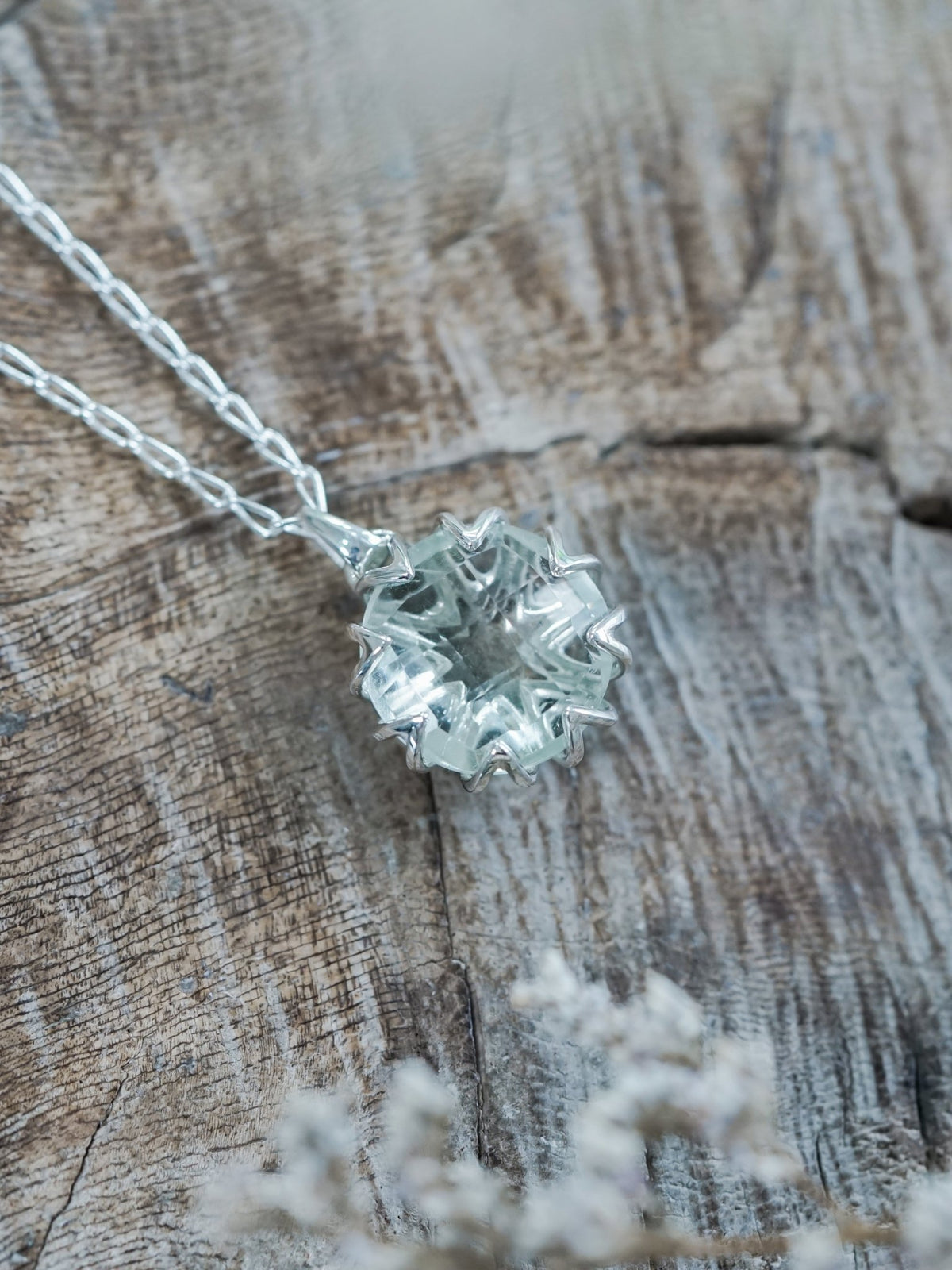 Green Amethyst Flower Necklace - Gardens of the Sun | Ethical Jewelry