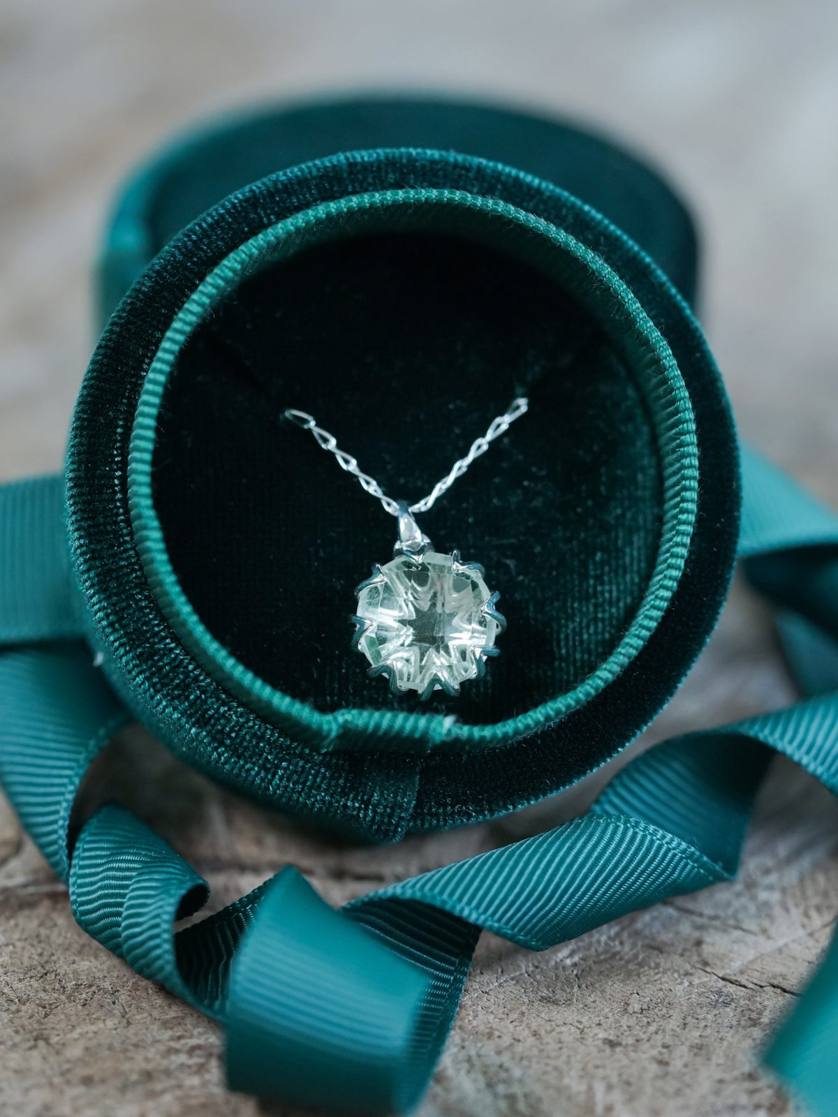 Green Amethyst Flower Necklace - Gardens of the Sun | Ethical Jewelry