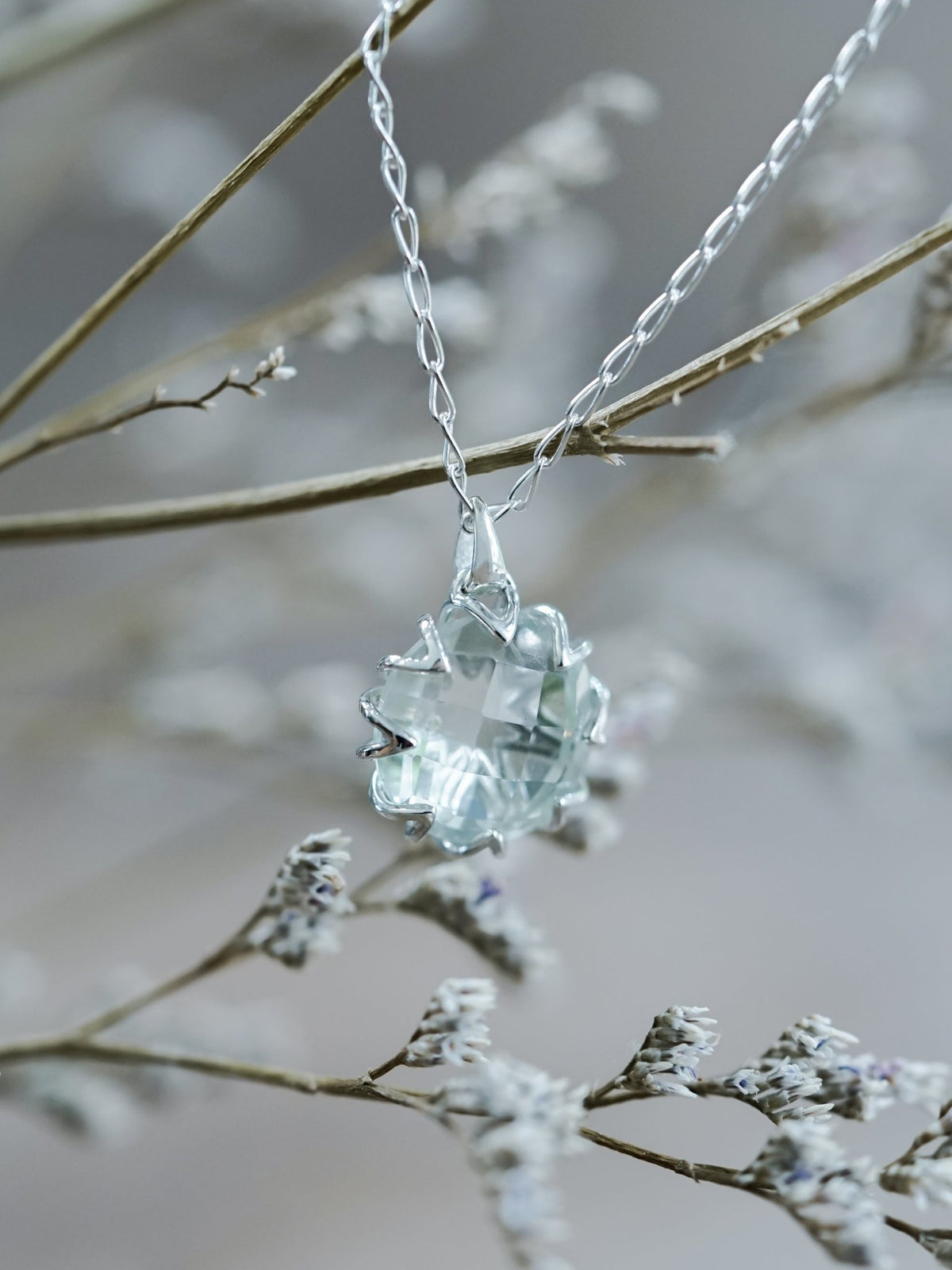 Green Amethyst Flower Necklace - Gardens of the Sun | Ethical Jewelry
