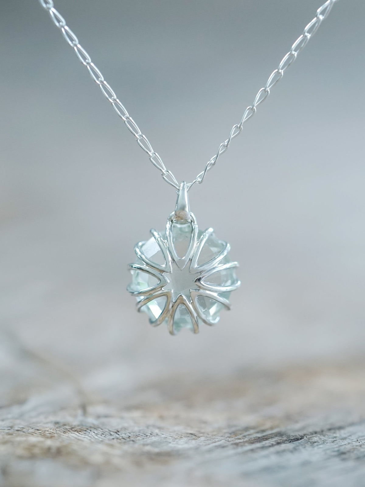 Green Amethyst Flower Necklace - Gardens of the Sun | Ethical Jewelry