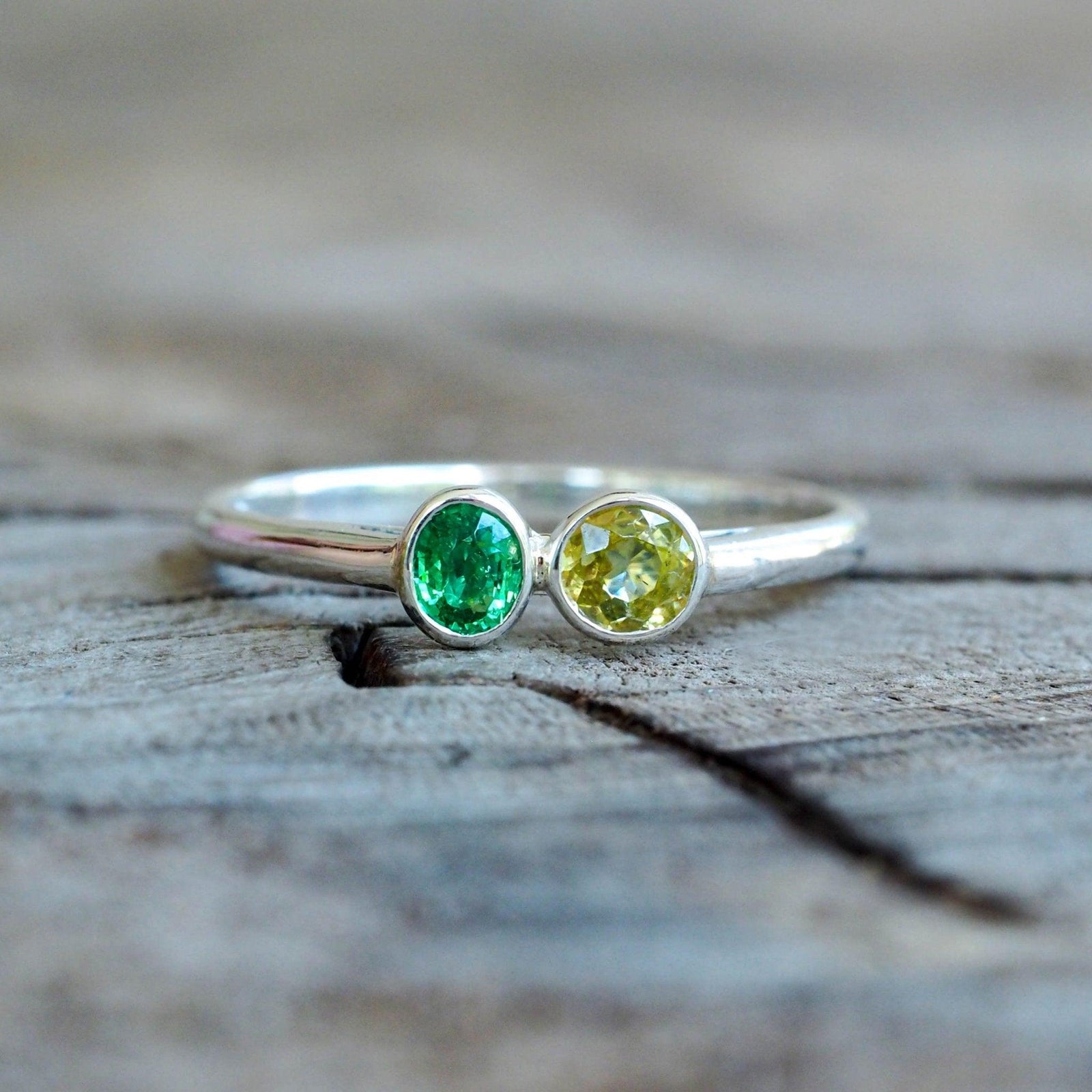 Green Garnet and Yellow Sphene Ring - Gardens of the Sun | Ethical Jewelry