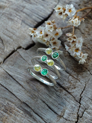 Green Garnet and Yellow Sphene Ring - Gardens of the Sun | Ethical Jewelry