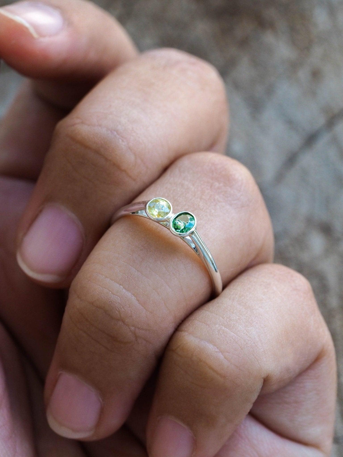 Green Garnet and Yellow Sphene Ring - Gardens of the Sun | Ethical Jewelry