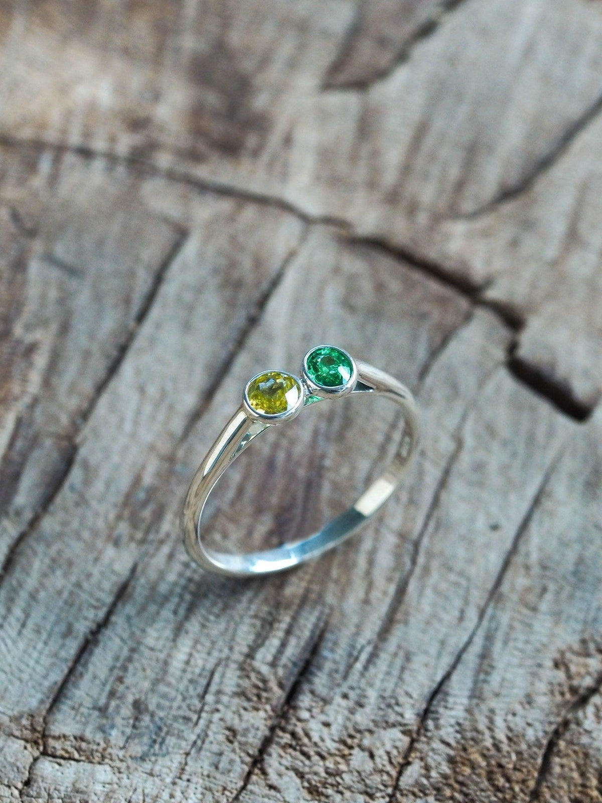 Green Garnet and Yellow Sphene Ring - Gardens of the Sun | Ethical Jewelry