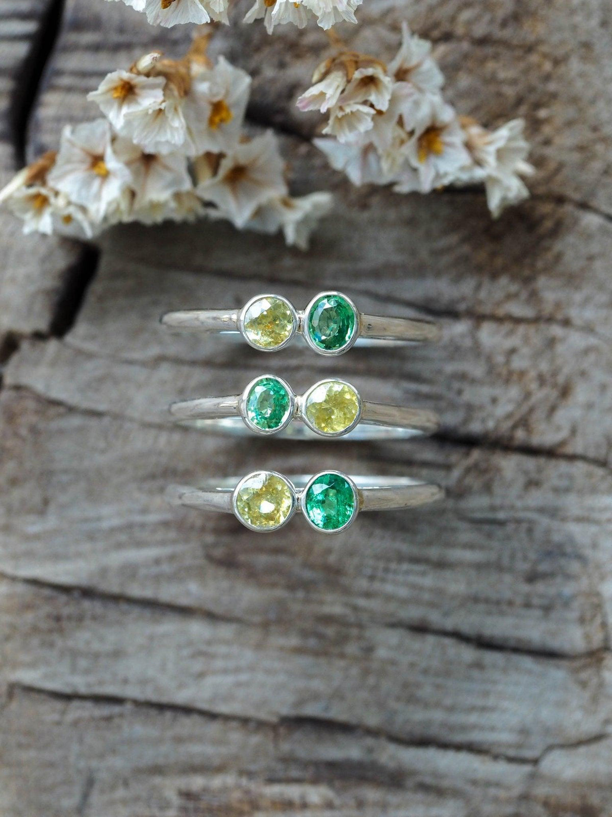 Green Garnet and Yellow Sphene Ring - Gardens of the Sun | Ethical Jewelry