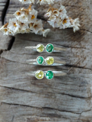 Green Garnet and Yellow Sphene Ring - Gardens of the Sun | Ethical Jewelry