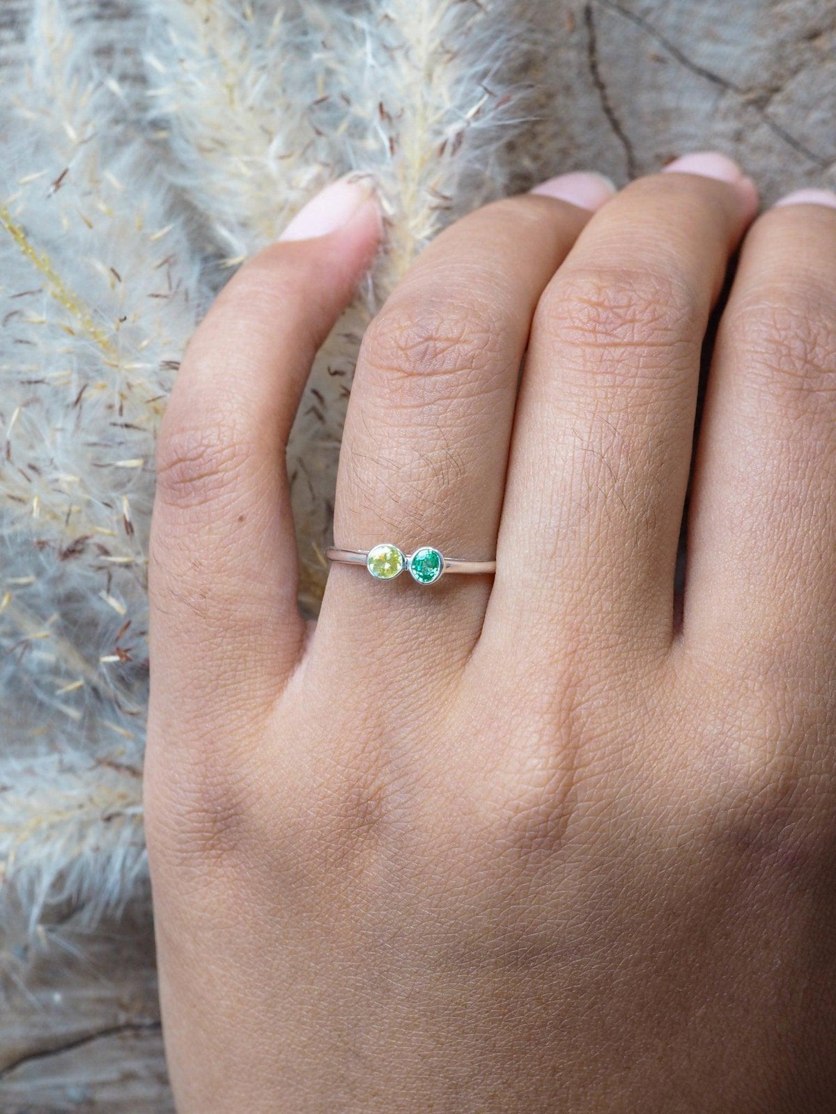 Green Garnet and Yellow Sphene Ring - Gardens of the Sun | Ethical Jewelry