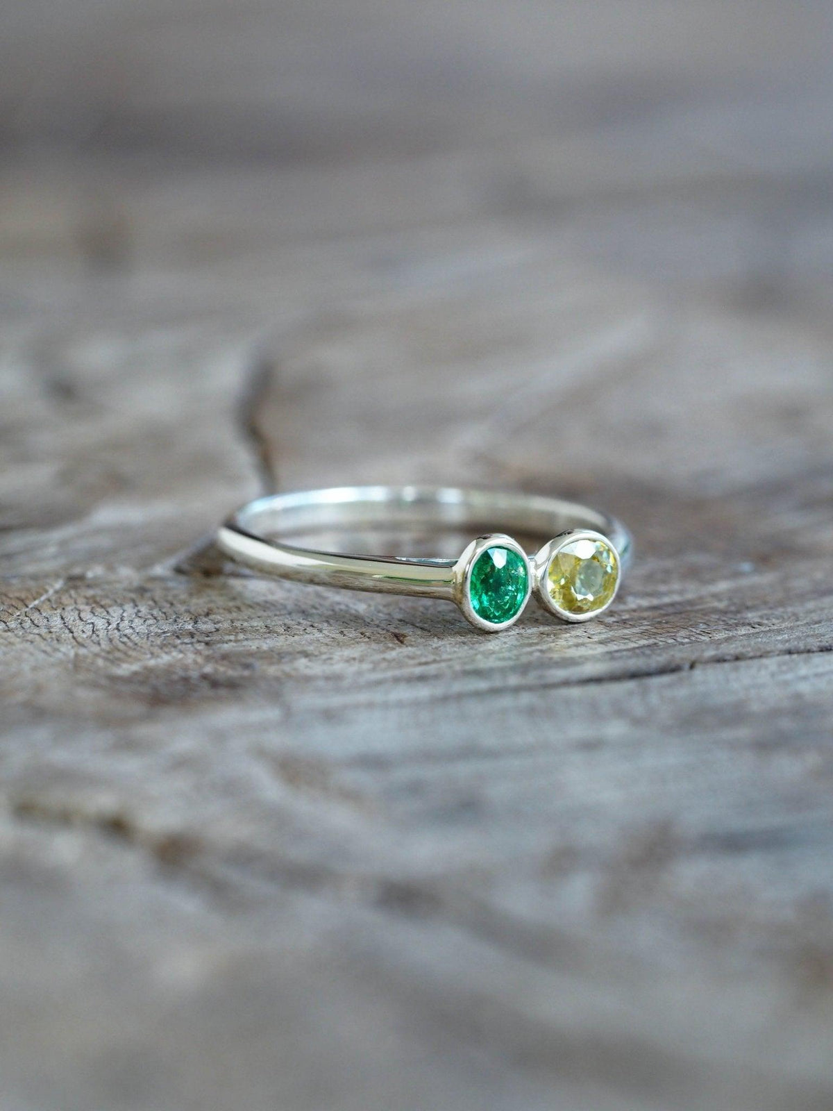 Green Garnet and Yellow Sphene Ring - Gardens of the Sun | Ethical Jewelry