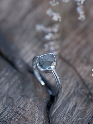 Grey Rose Cut Pear Diamond Ring - Gardens of the Sun | Ethical Jewelry