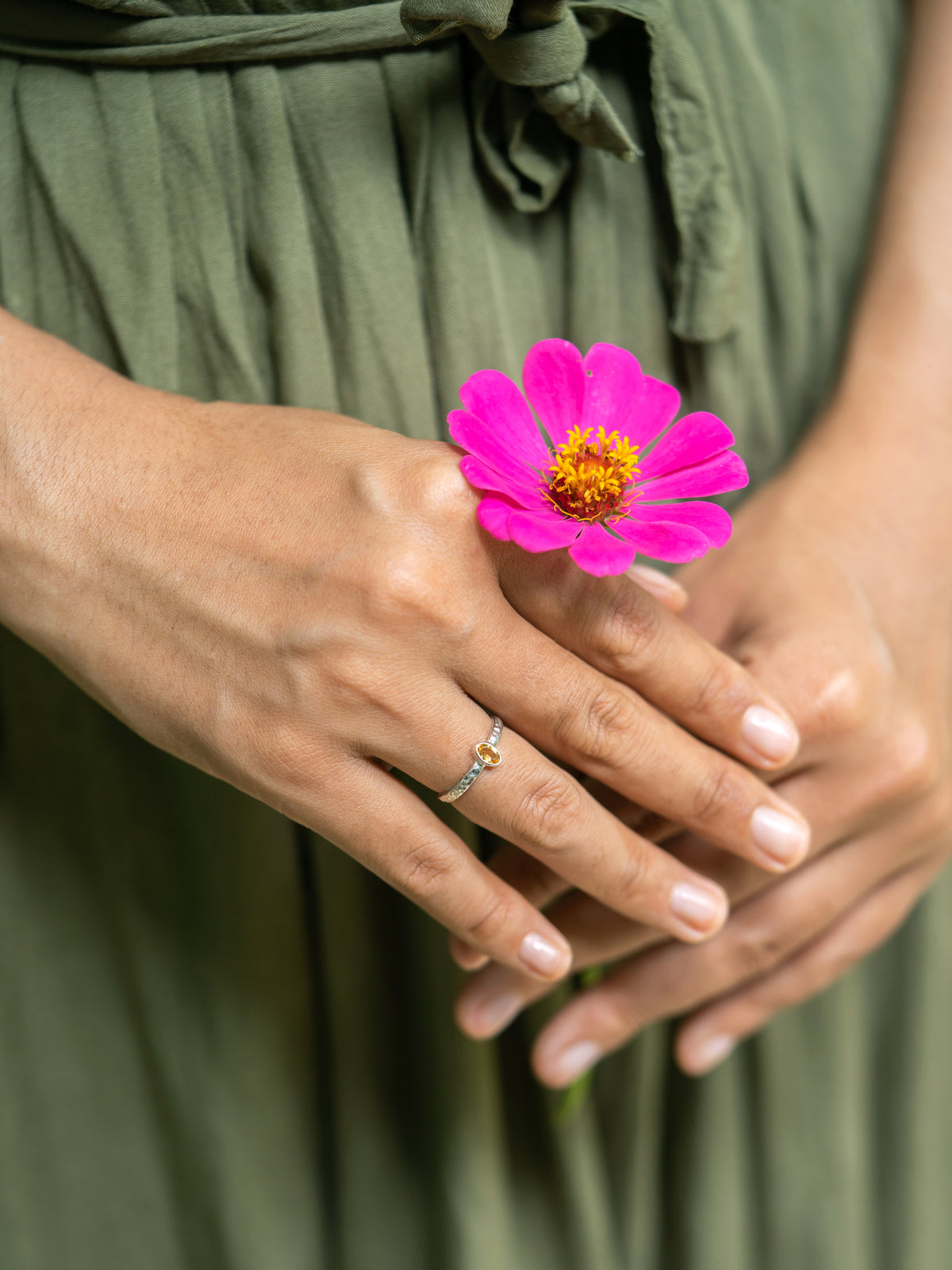 Hammered Citrine Ring - Gardens of the Sun | Ethical Jewelry