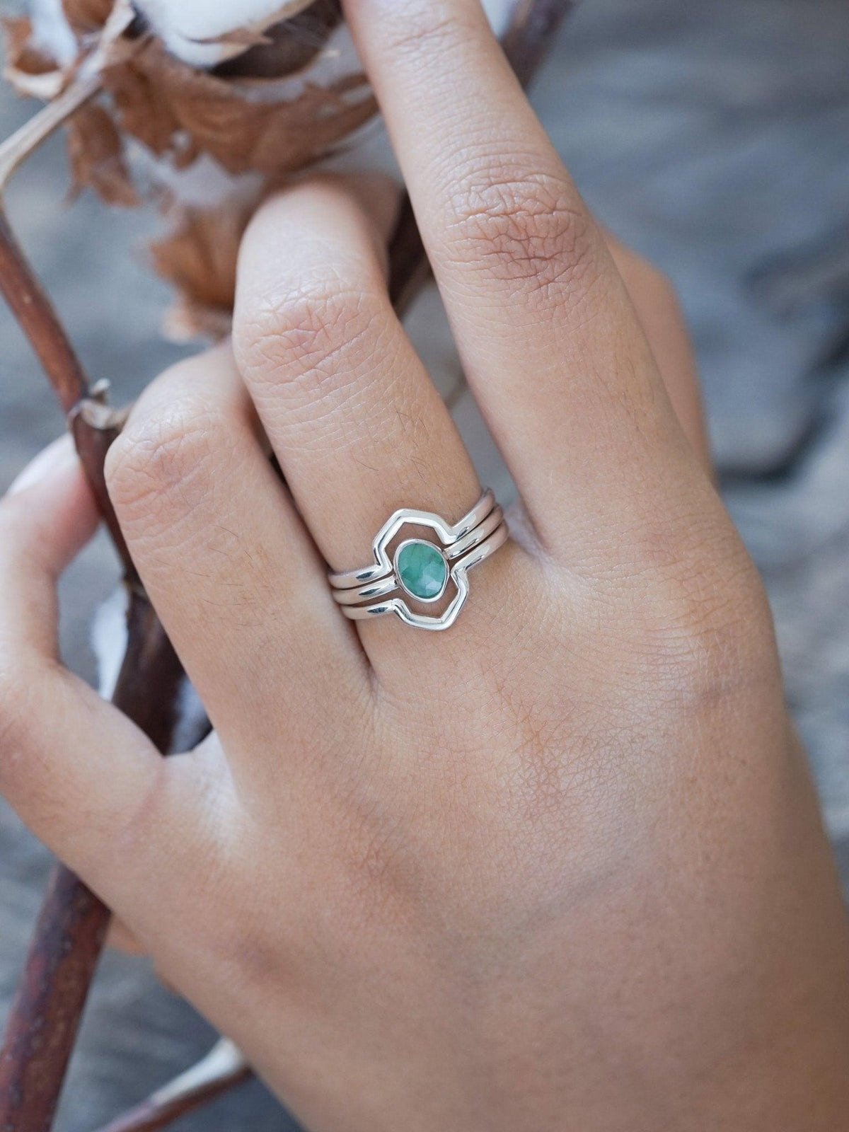 Hexagon Crown Ring Set - Gardens of the Sun | Ethical Jewelry