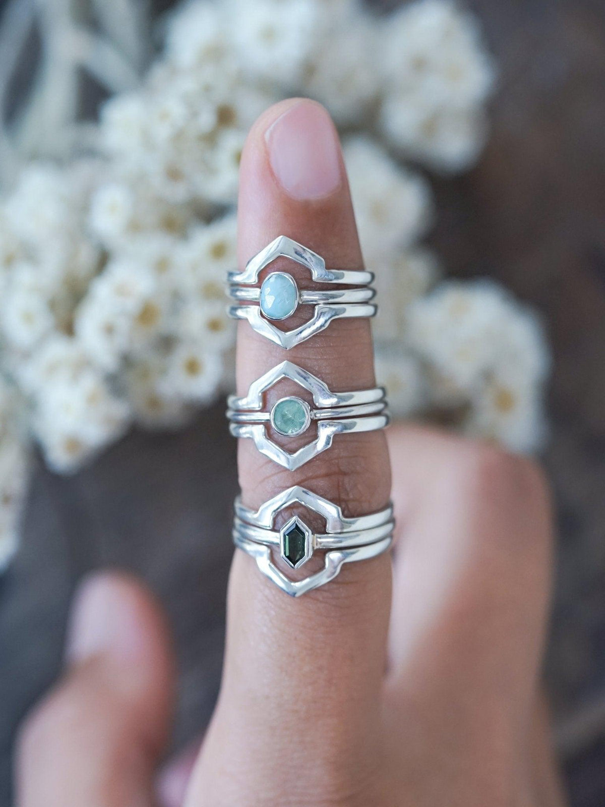 Hexagon Crown Ring Set - Gardens of the Sun | Ethical Jewelry