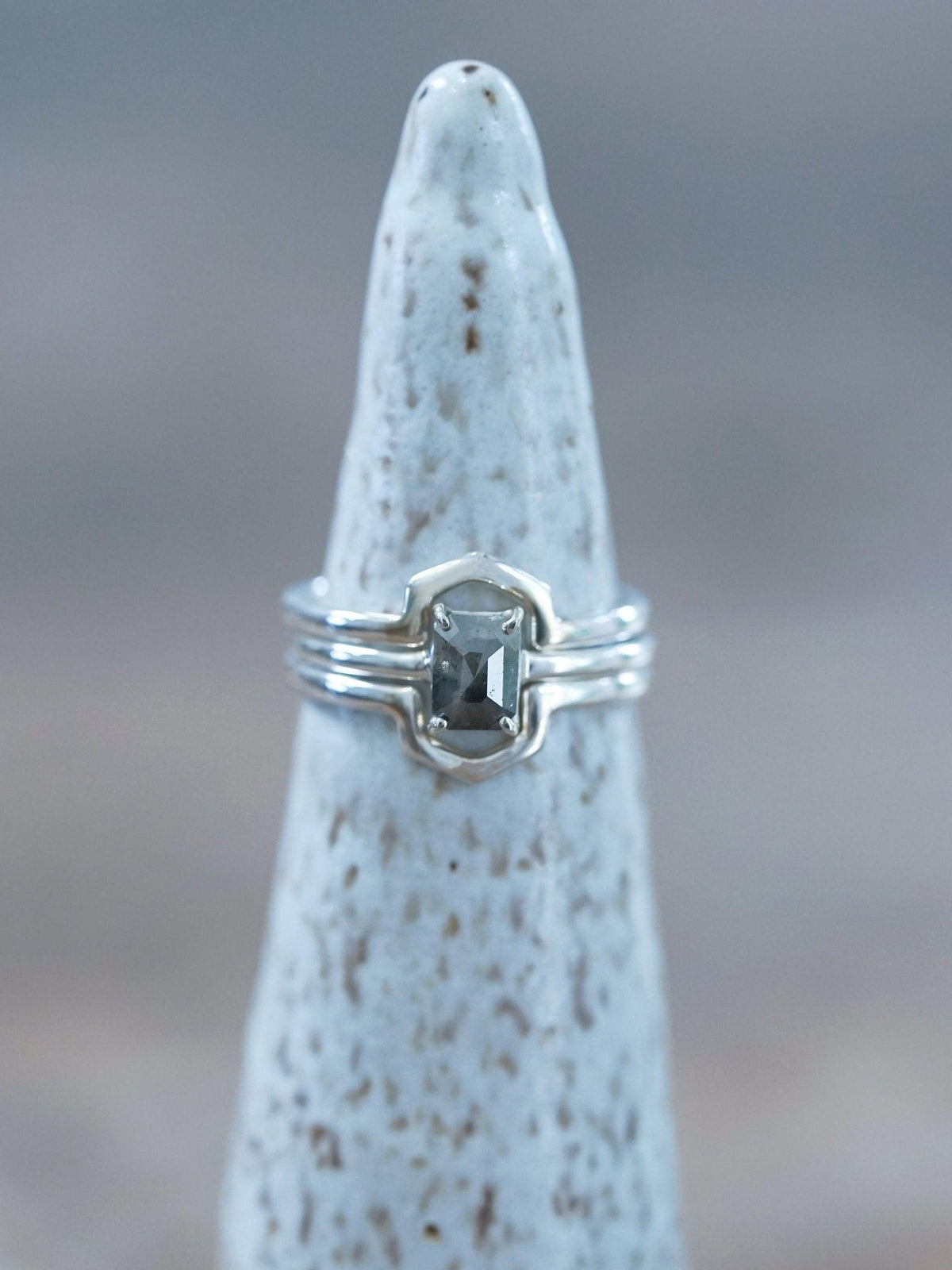 Hexagon Diamond Ring Stack - Gardens of the Sun | Ethical Jewelry