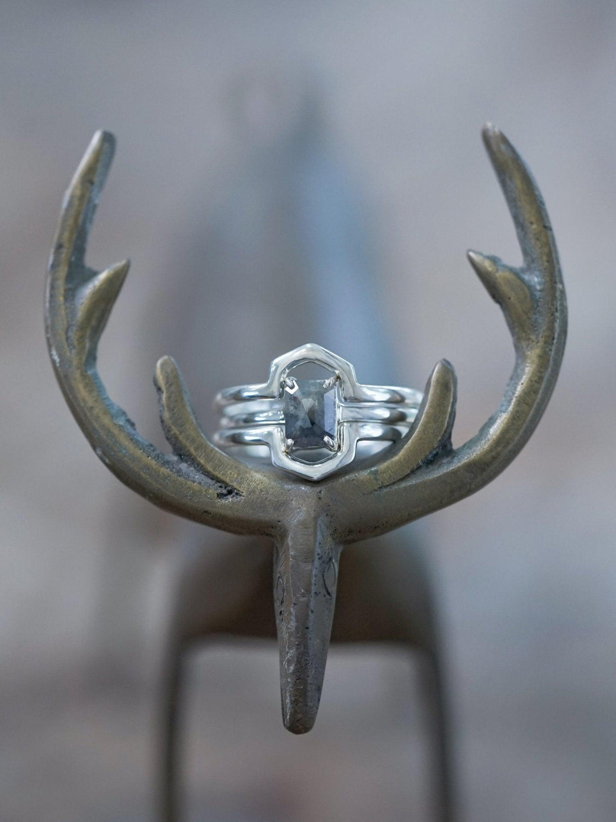 Hexagon Diamond Ring Stack - Gardens of the Sun | Ethical Jewelry