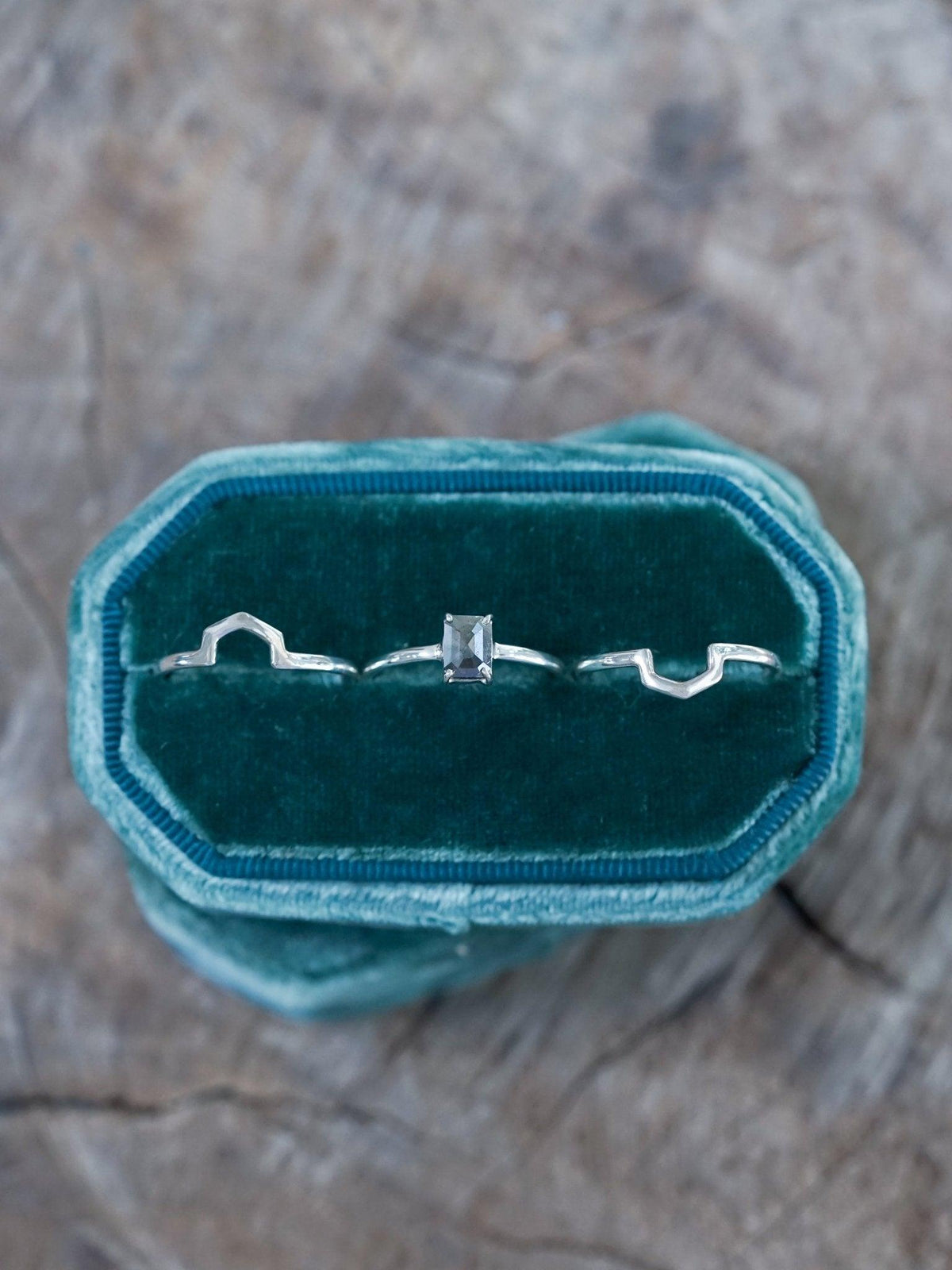 Hexagon Diamond Ring Stack - Gardens of the Sun | Ethical Jewelry